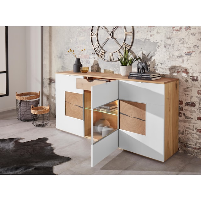 Sideboard, Breite 180 cm mit Glaseinsatz online kaufen | BAUR