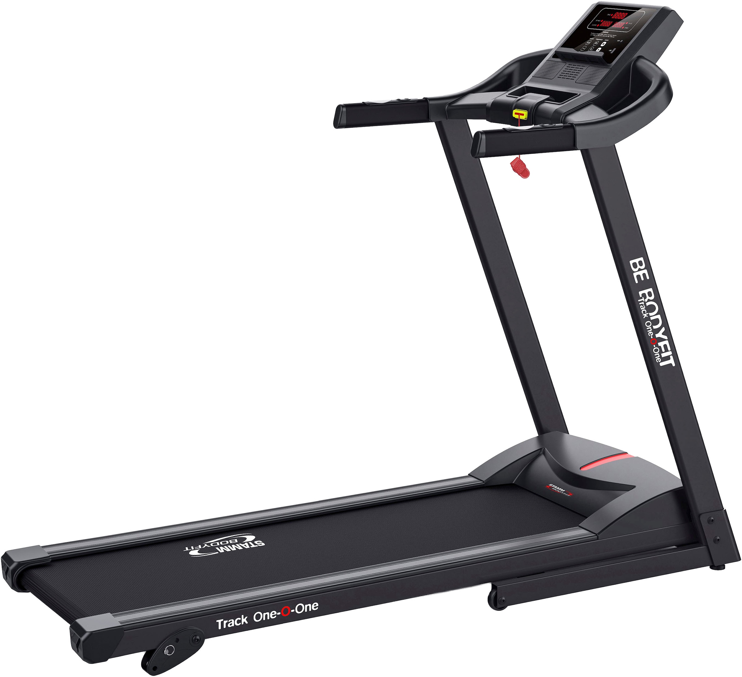 STAMM BODYFIT Laufband "TRACK ONE-O-ONE", ohne Unterlegmatteschwarz, Laufbänder, bis max. 13 km/h, klappbar, 110 kg max. Benutzergewicht