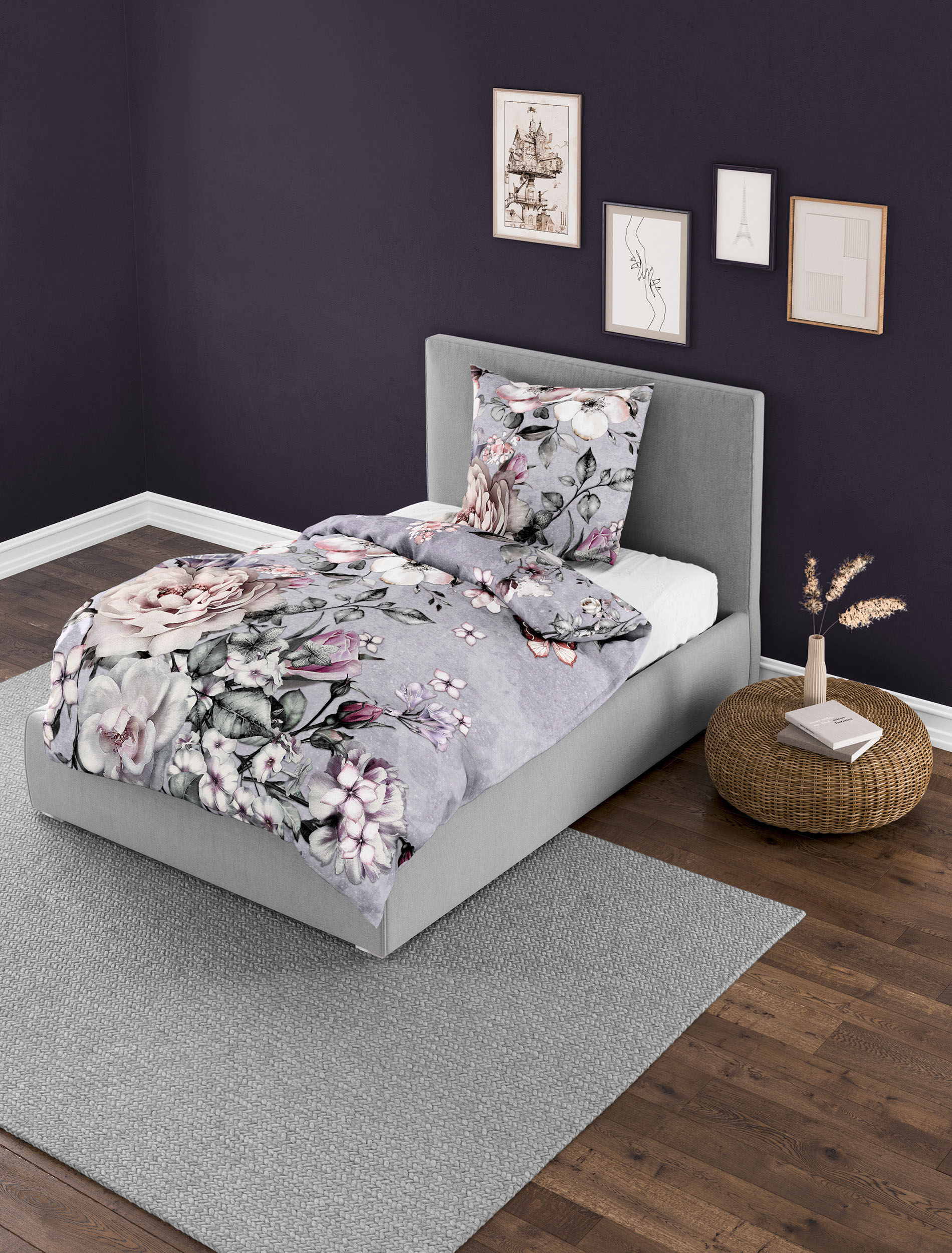 BIERBAUM Bettwäsche "5286" 2 Stk. tlg. Mako-Satin, 100 % Baumwolle, pflegel günstig online kaufen