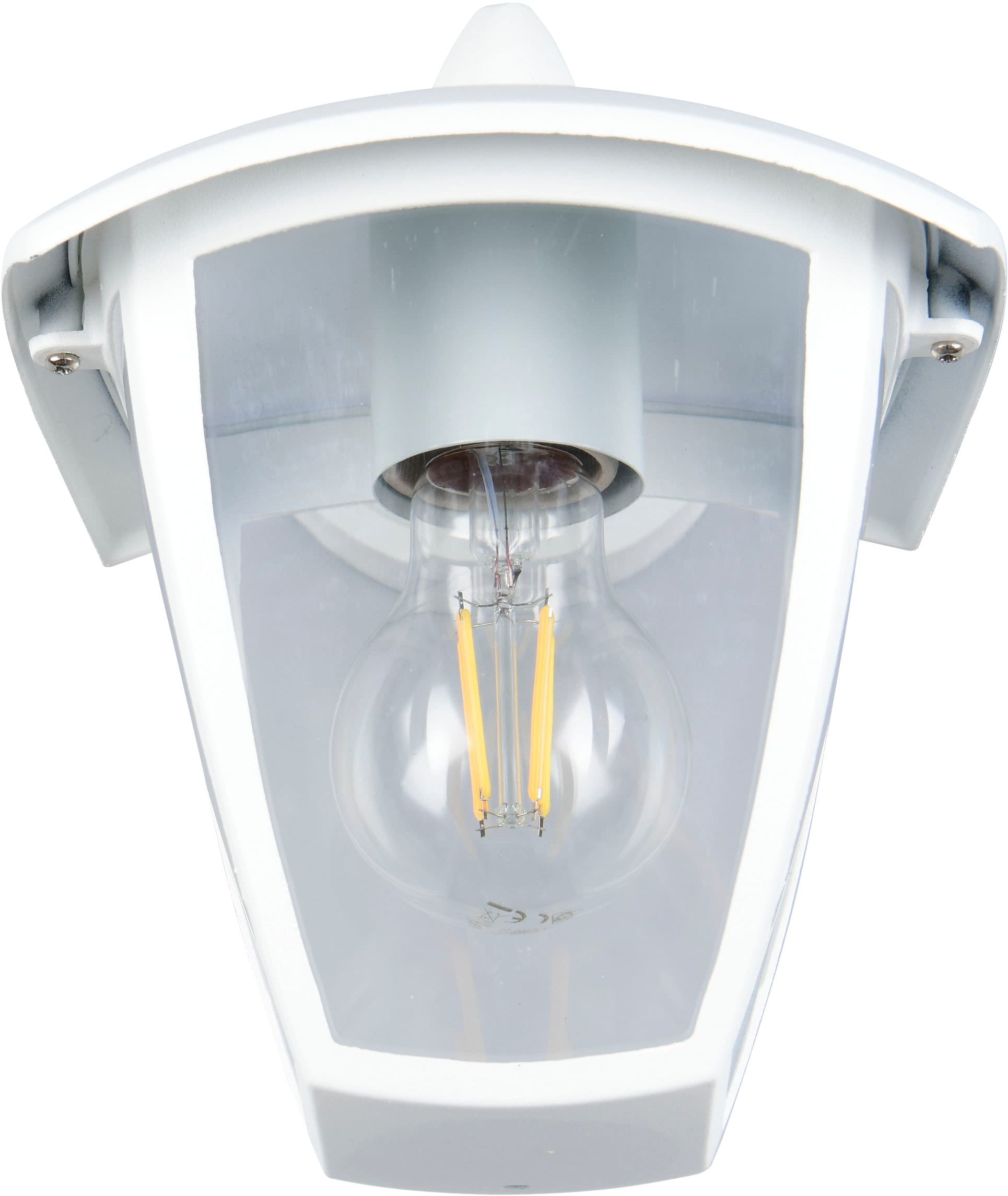 TRIO Leuchten Außen-Wandleuchte »VENTA, Laterne Hauswand Fassadenbeleuchtung, exkl 1x E27 max 10W, IP44«, 1 flammig, Leuchtmittel E27 | Leuchtmittel wechselbar, Wandlampe Laternen-Optik, abwärts gerichtet, Schirm Kunststoff