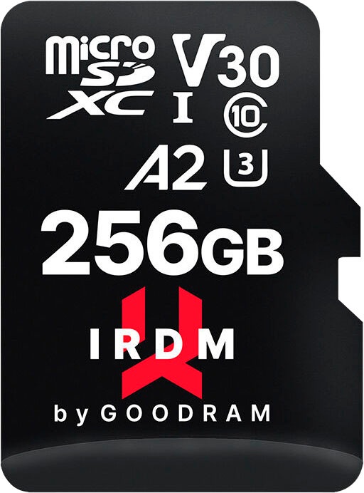 Goodram Speicherkarte »IRDM 256GB microSDXC UHS I U3 A2 + adapter«, (Video Speed Class 30 (V30) 170 MB/s Lesegeschwindigkeit)