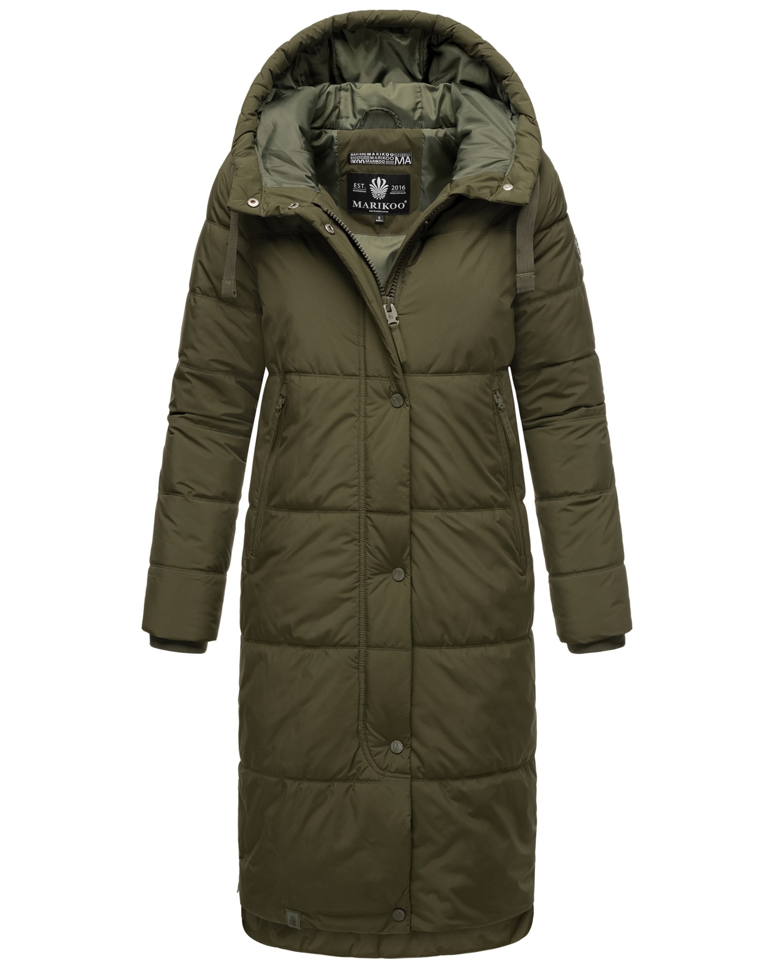 Marikoo "Soranaa" langer Winter Mantel mit Kapuze