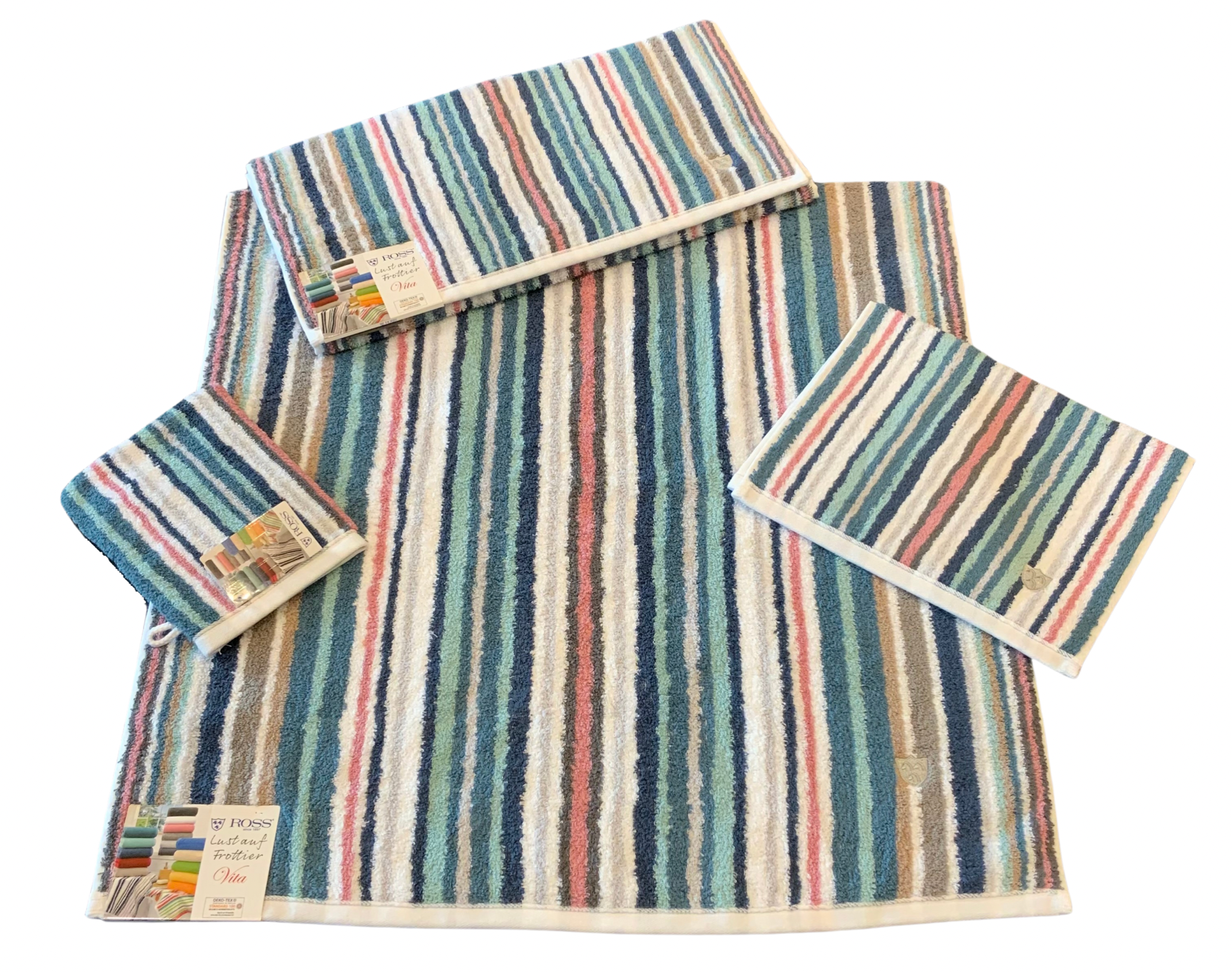 ROSS Saunatuch "Multicolor" mit Streifen und gesticktem ROSS-Emblem günstig online kaufen
