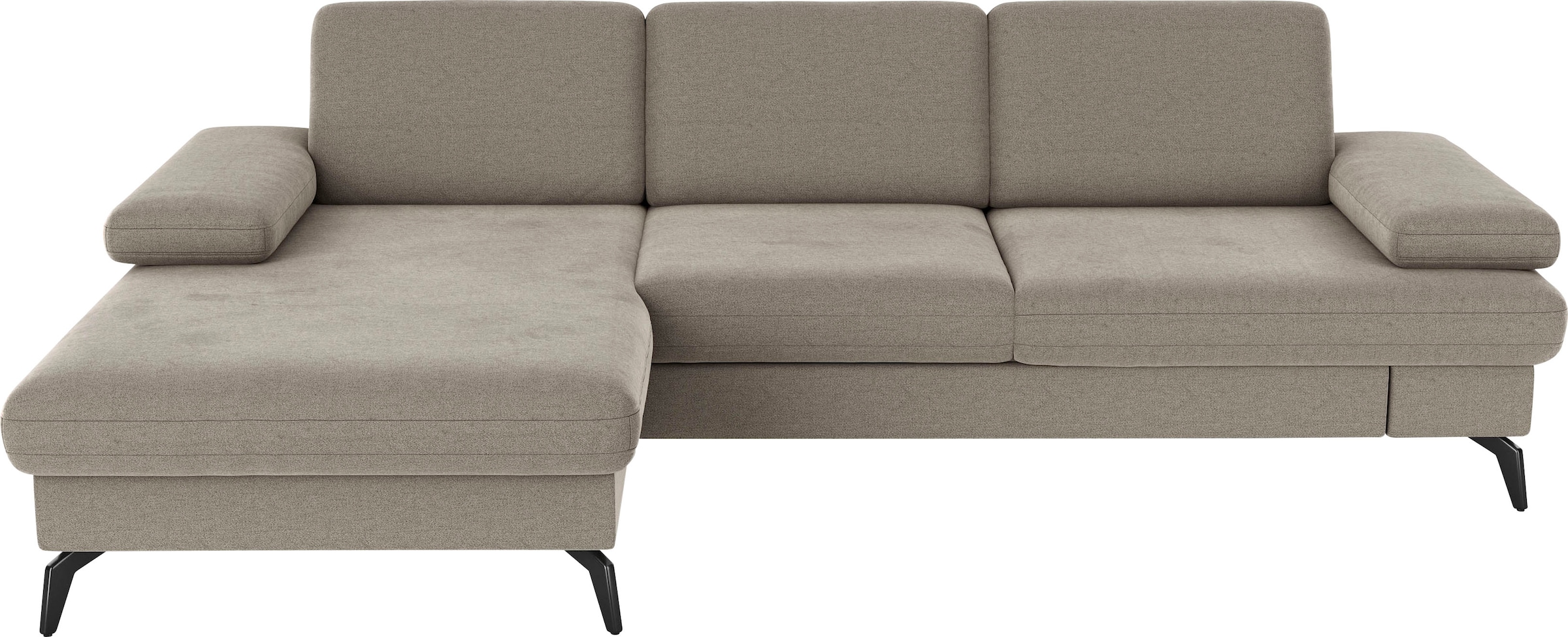 sit&more Ecksofa "Morris L-Form, inkl. Sitztiefenverstellung" wahlweise mit Armteilverstellung, Schlaffunktion & Bettkasten