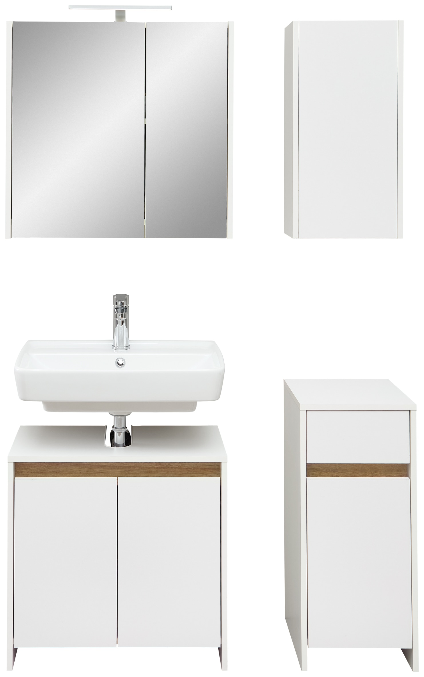 Saphir Badmöbel-Set "Quickset 100, Waschbeckenunterschrank mit Spiegelschra günstig online kaufen