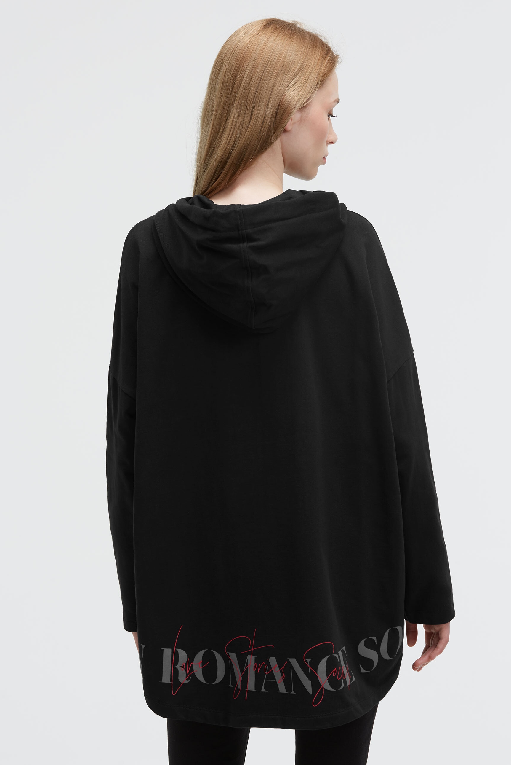 SOCCX Kapuzensweatshirt , mit verlängertem Saum hinten
