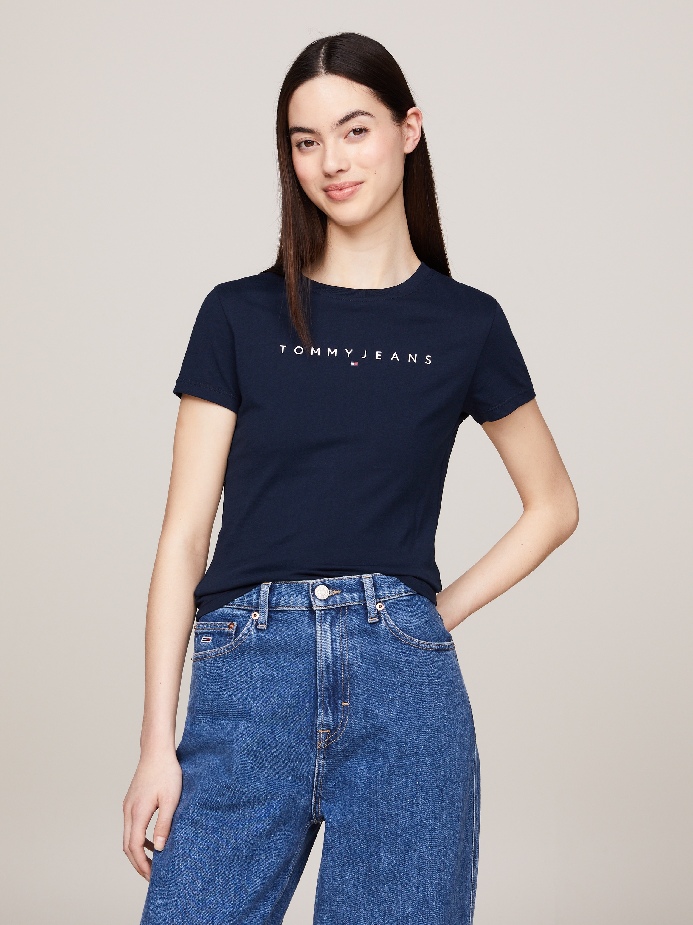 Tommy Jeans T-Shirt »TJW SLIM LINEAR TEE EXT«, mit Logo-Schriftzug