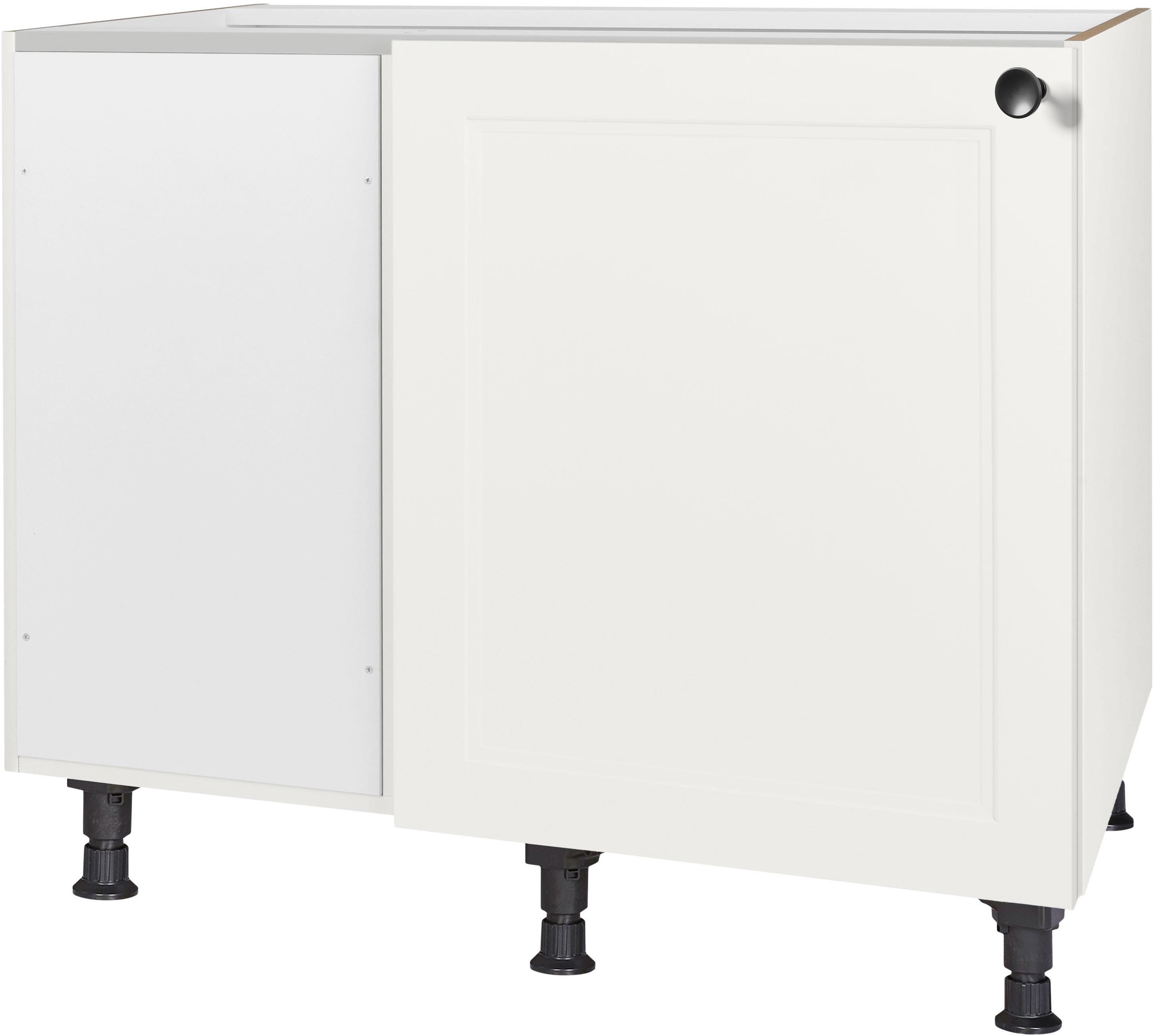 Eckunterschrank NOBILIA, B:100cm H:87cm T:58,3cmfront: lacklaminat weiß, korpus: weiß, Küche, Schränke, ""Cascada", vormontiert", mit