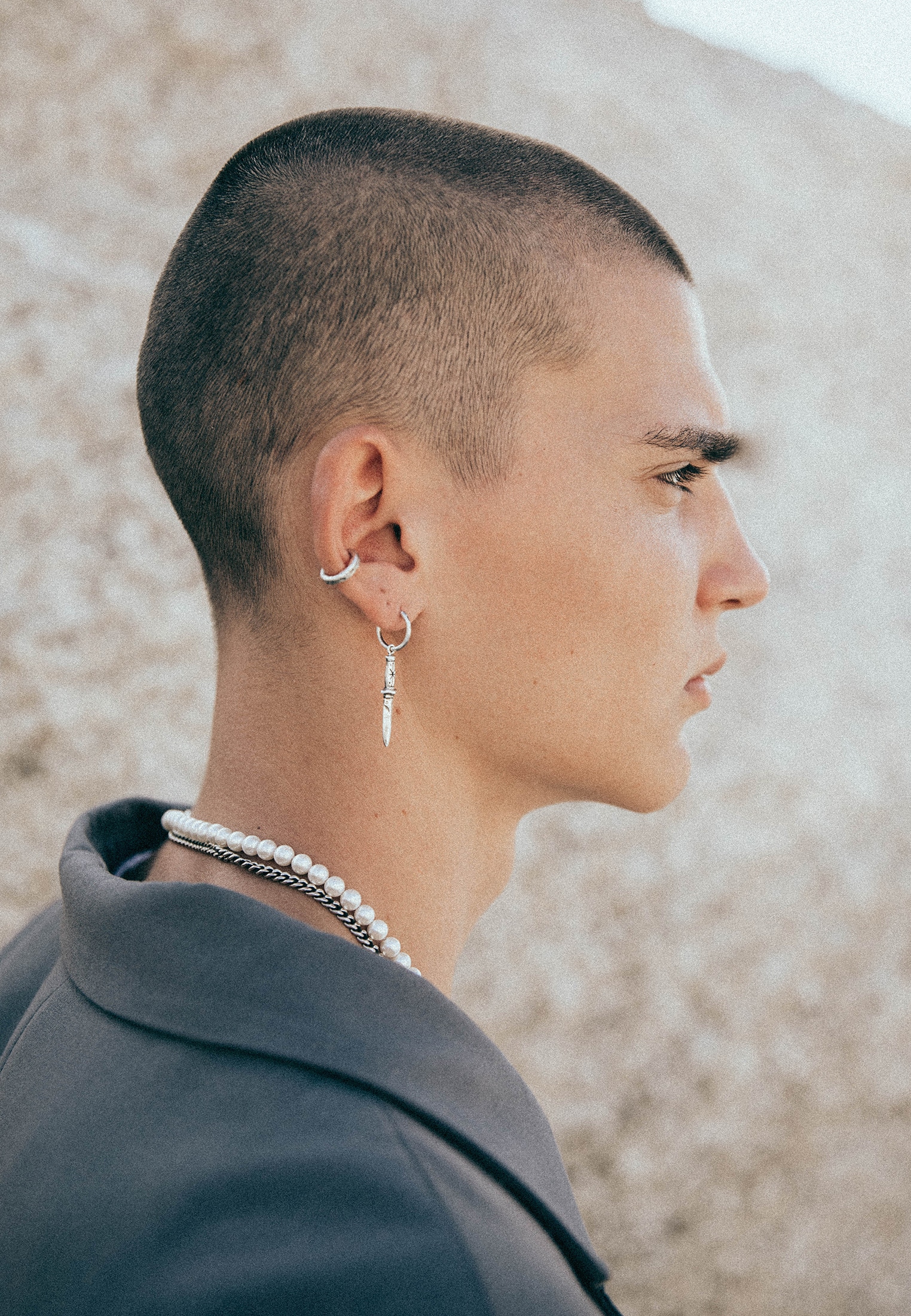 HAZE & GLORY Paar Ohrklemmen »Ohrringe Earcuff Strukturiert 2er Set 925 Silber«