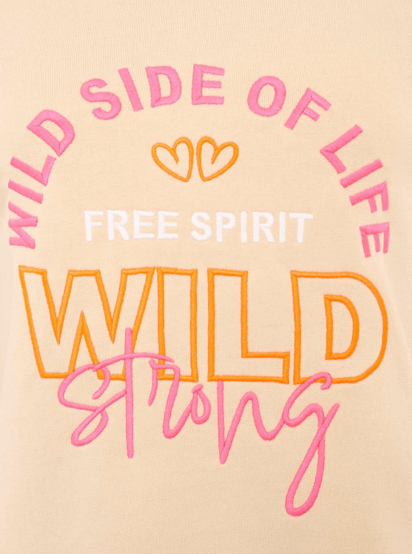 Zwillingsherz Sweatshirt »"Wild Side Of Life"«, mit Used-Look Kanten und farbiger Stickerei