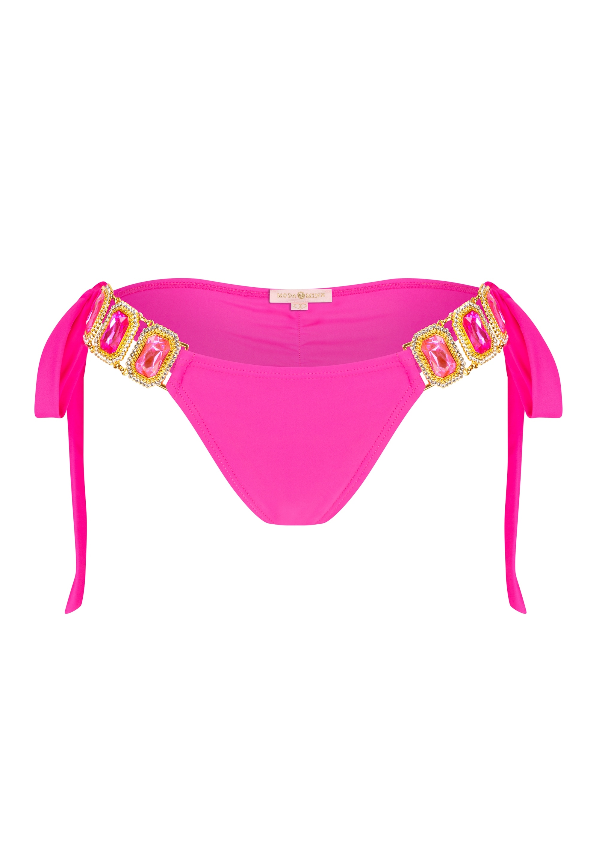 Moda Minx Bikini-Hose »Boujee Tie Side Brazilian«, (1 St., Panty), mit stilvollem Steinbesatz