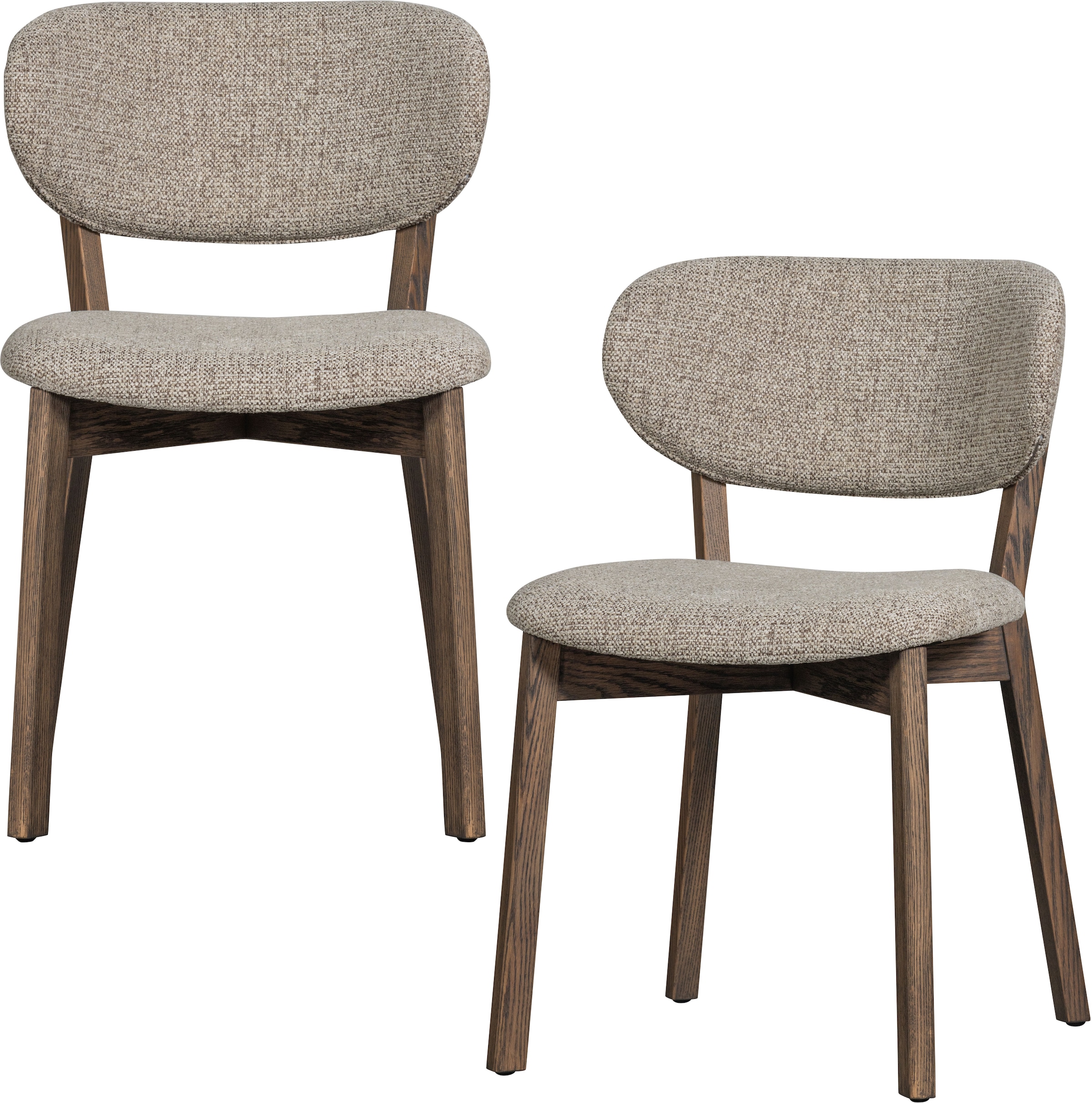 WOOOD Esszimmerstuhl "Udar mit Melange-Gewebe More und Eichengestell H 82 cm" (Set) 2 Stk.(Set, 2 St), strapazierfähiger Stoff, moderne Gestaltung