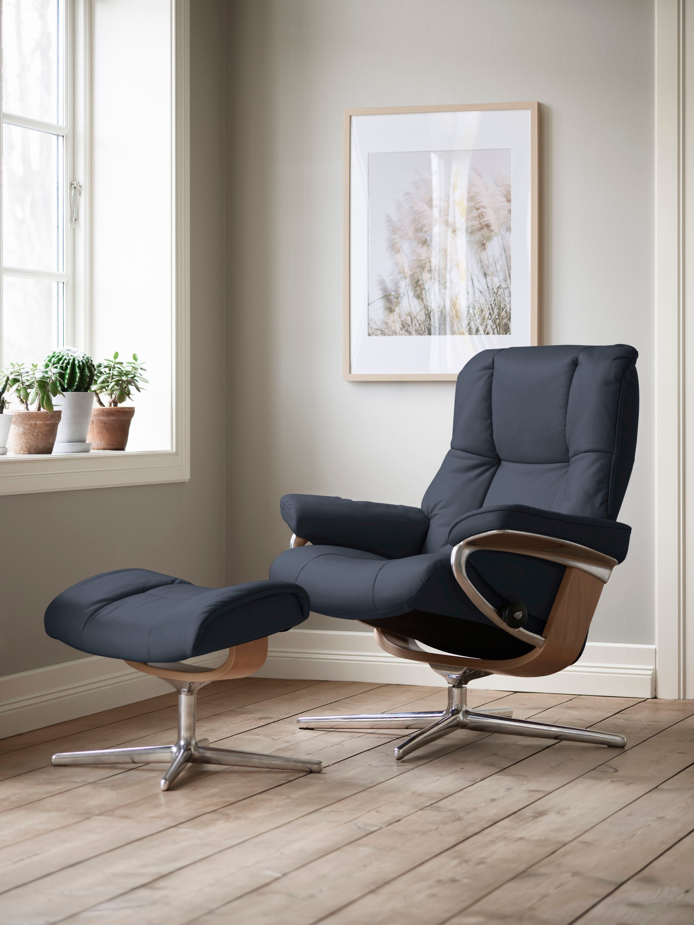 Stressless "Mayfair" Set, Relaxsessel mit Hocker, mit Hocker, mit Cross Bas günstig online kaufen