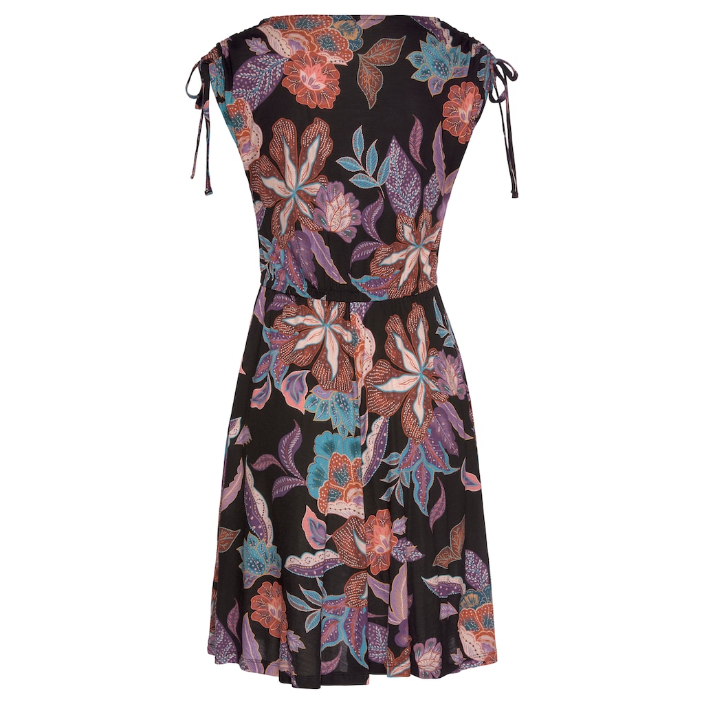 Vivance Jerseykleid, mit großem Blumendruck, leichtes Sommerkleid, Strandkleid
