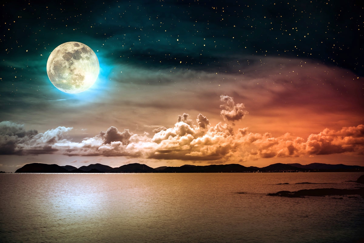 Papermoon Fototapete "Meer bei Nacht"
