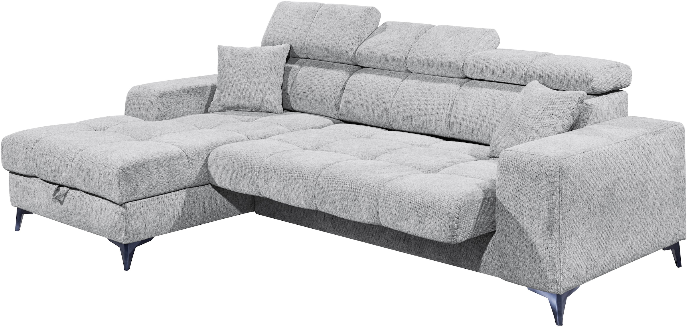 ED EXCITING DESIGN Ecksofa »Sydney L-Form«, (2 St.), frei im Raum stellbar, mit Bettkasten, inkl. Kopfteilverstellung