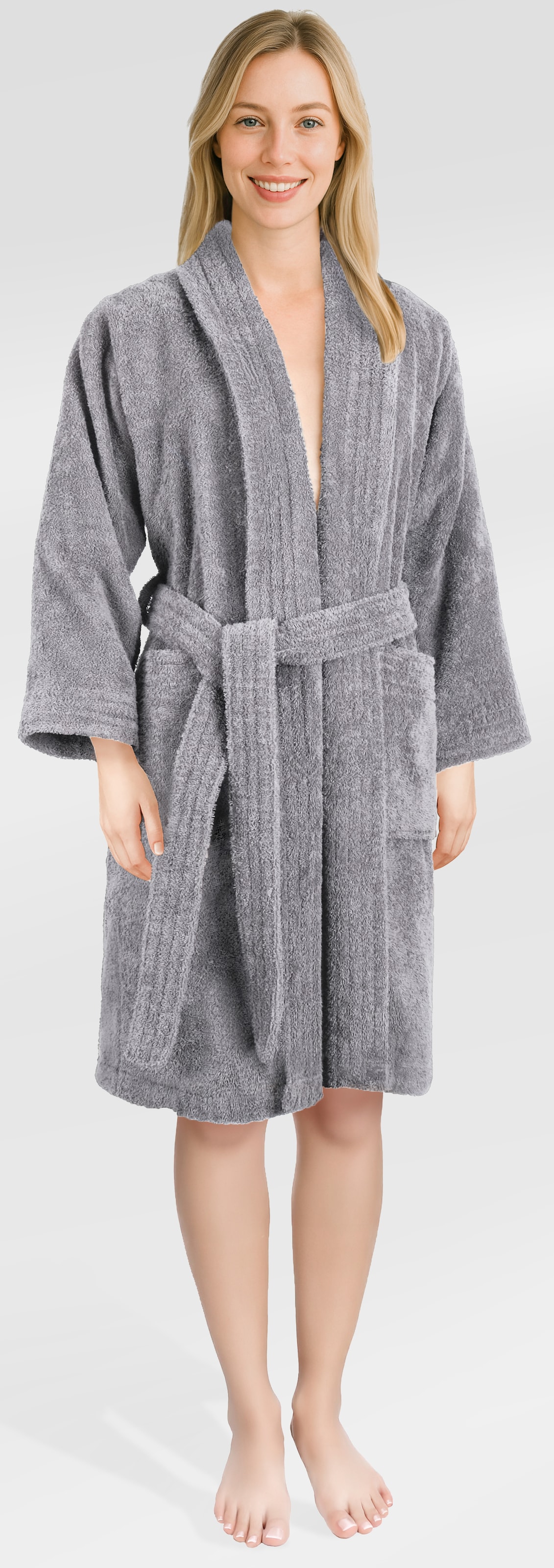 HAMMETEX Damenbademantel "Ren, 100% Baumwolle" 380 g/m² Frottee Bademantel günstig online kaufen