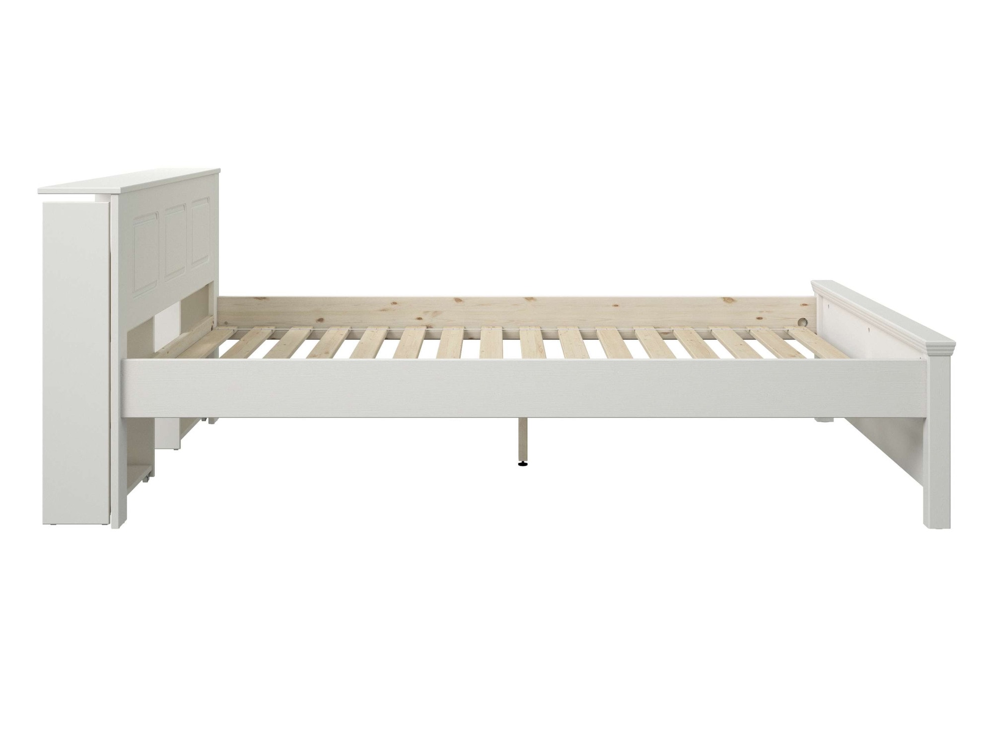 OTTO home Bett »Malme, mit unsichtbaren, herausziehbaren Regalen, maximaler Stauraum« Liegefläche 140x200cm,  inklusive Lattenrost, Made in EU, FSC® zertifiziertes Massivholz