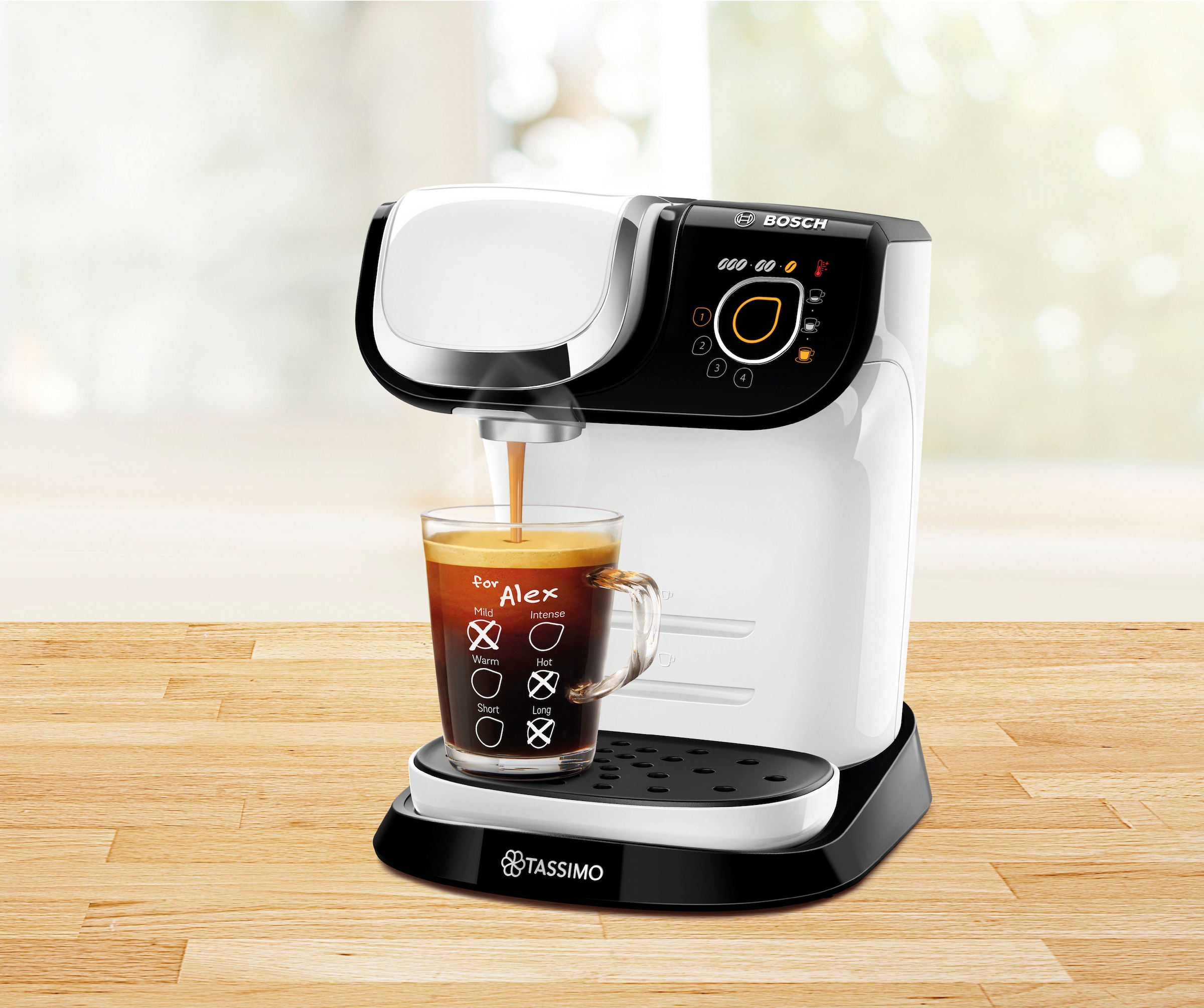 TASSIMO Kapselmaschine »My Way 2 TAS6504, Personalisierung, über 70 Getränke«, mit Wasserfilter, One-Touch Bedienung, Wassertank 1,3 L, weiß