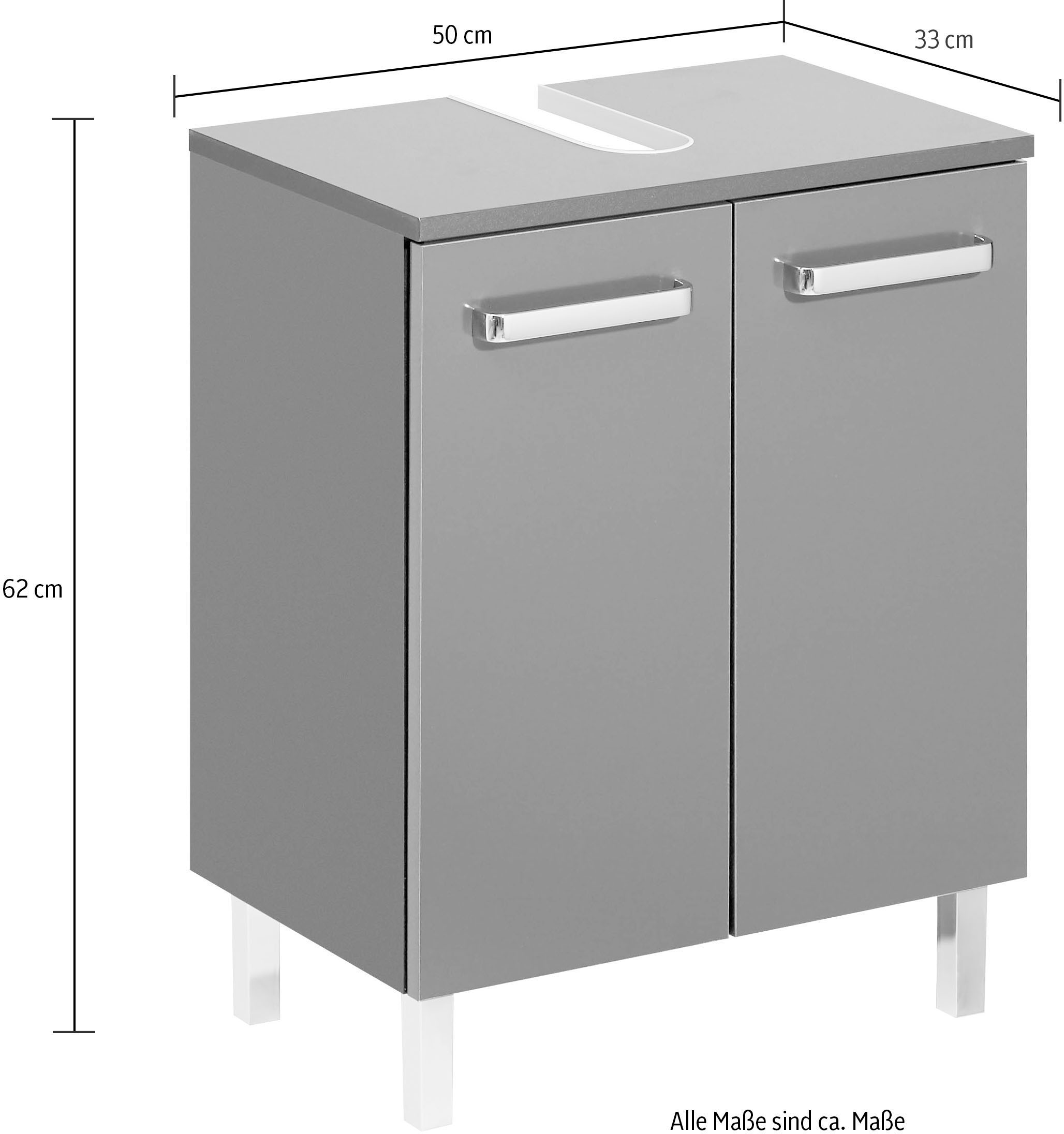 Saphir Badmöbel-Set »Quickset 311 5-teilig, Waschbeckenunterschrank und LED-Spiegelschrank«, (Set, 5 St.), inkl. Türdämpfer, Badezimmer-Set ohne Waschbecken, Badezimmer Schrank