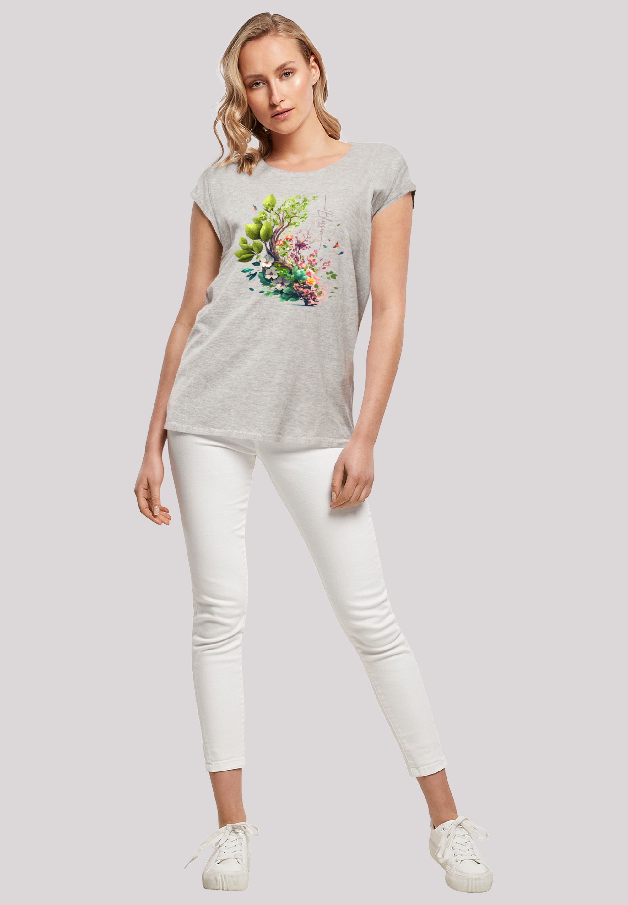 F4NT4STIC T-Shirt »Baum mit Blumen«, Print