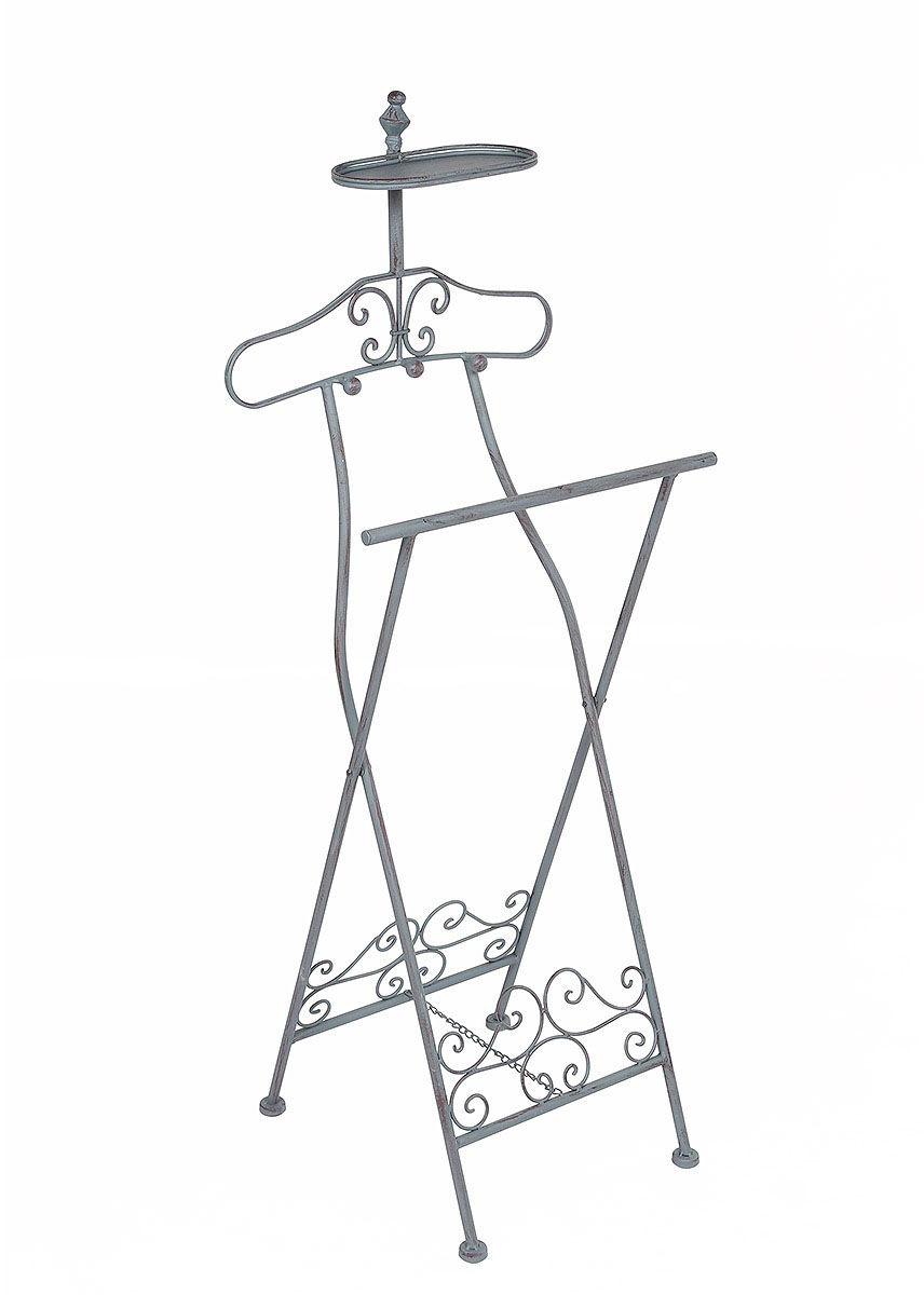 Herrendiener AMBIENTE HAUS, B:45cm H:119cm T:43cm, grau, Schmiedeeisen, Schlafzimmer, Herrendiener, "Eleganter Herrendiener - grau"
