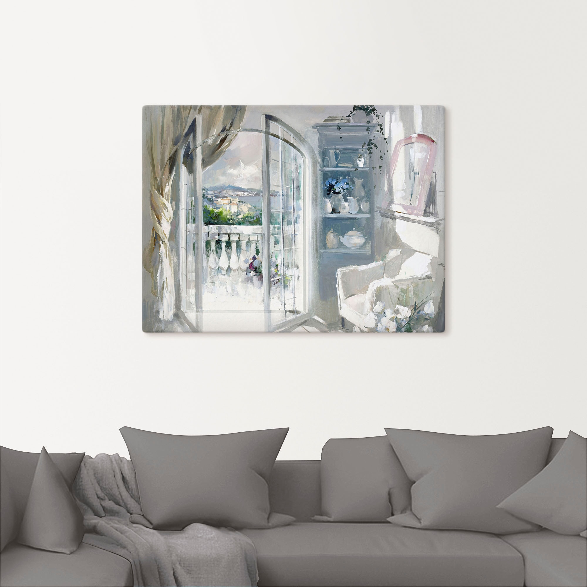 Artland Leinwandbild »Sonniger Raum«, Fensterblick, (1 St.), auf Keilrahmen gespannt