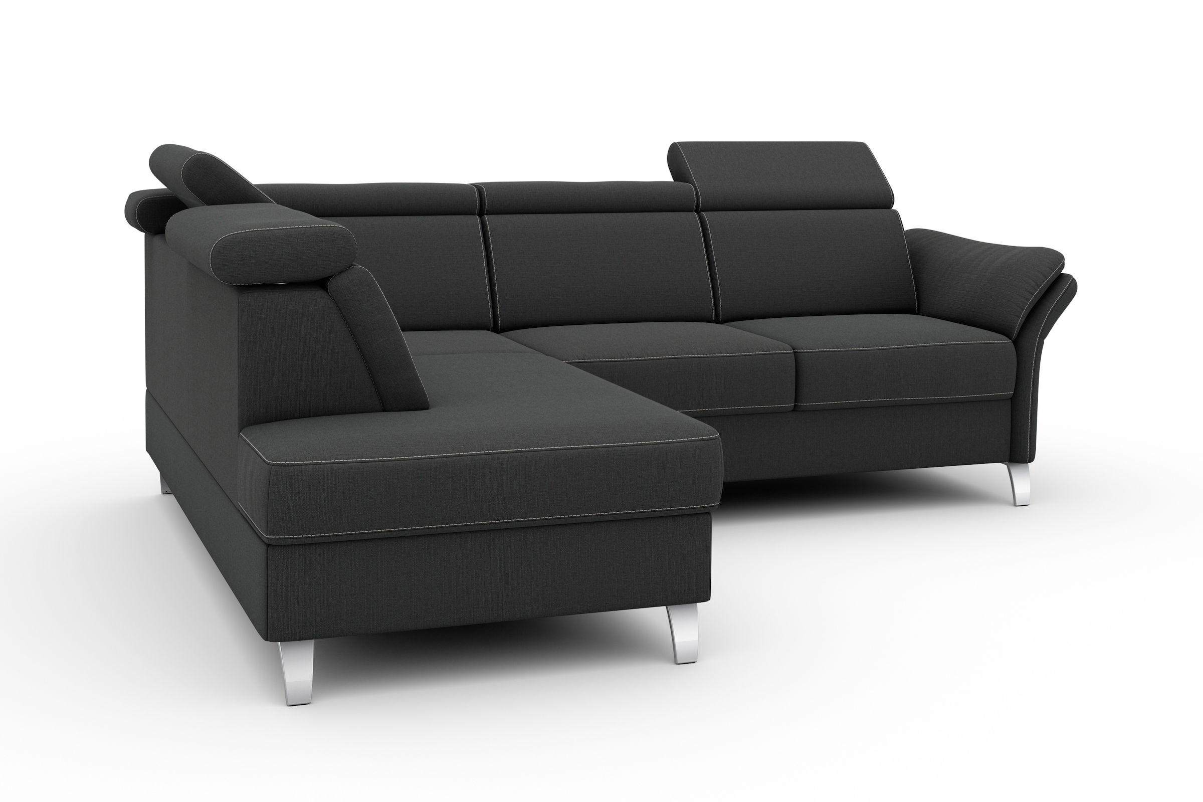 sit&more Ecksofa »Vincenzo L-Form«, inklusive Kopfteilverstellung, wahlweise mit Bettfunktion, Bettkasten