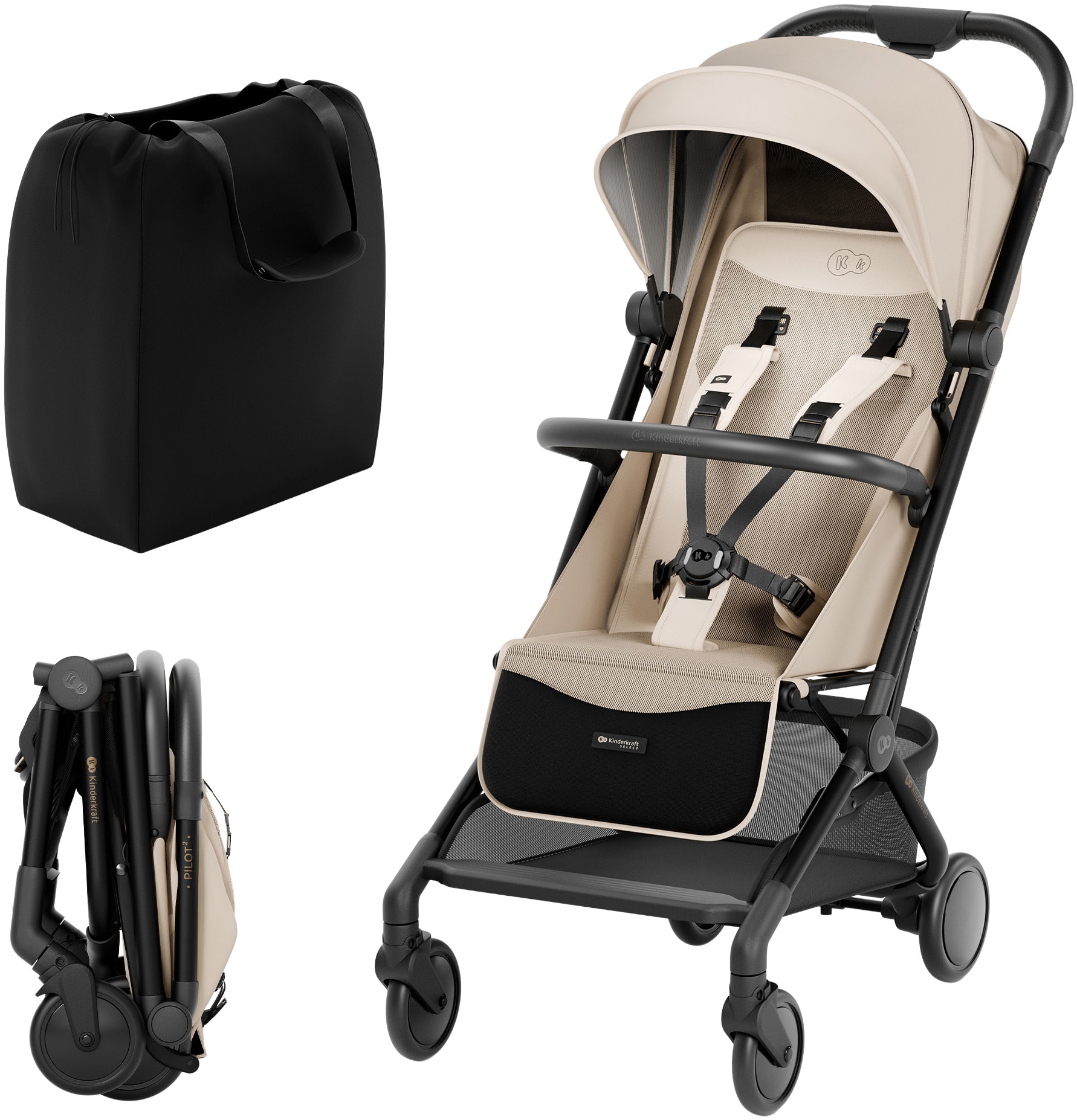 KINDERKRAFT Kinder Kinder-Buggy "PILOT 2", beige, Kinderwagen