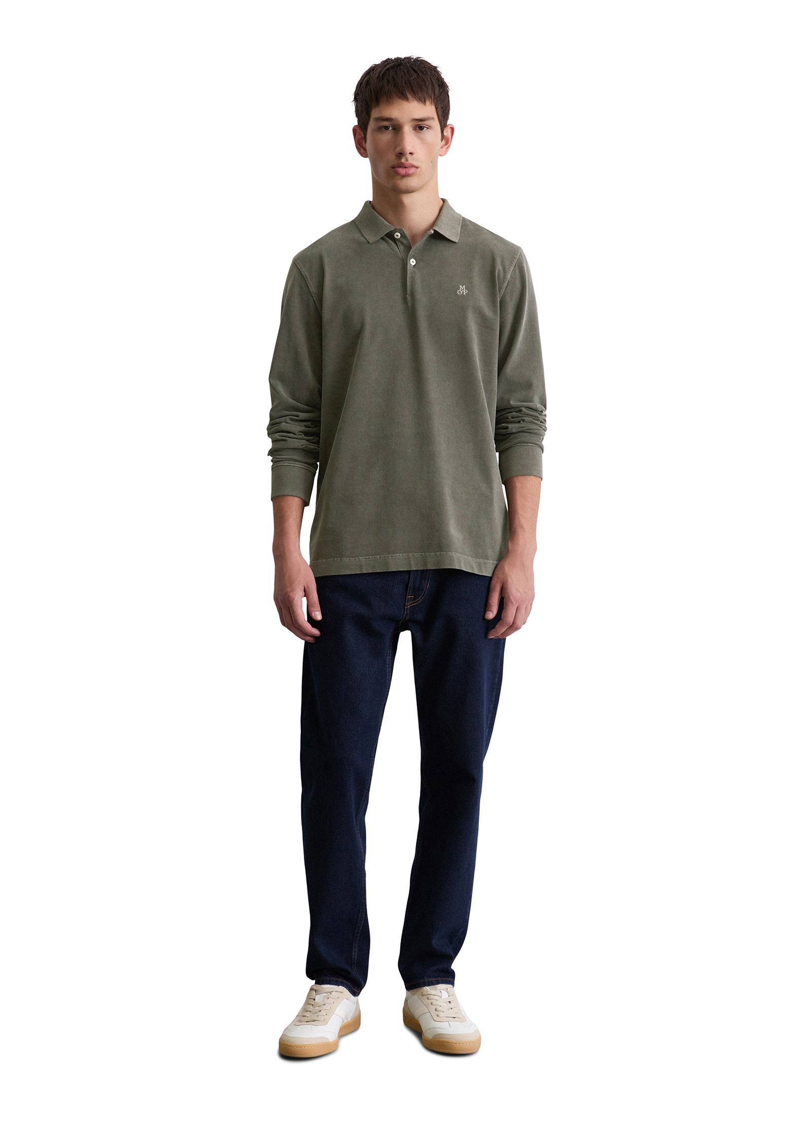 Marc O'Polo Langarm-Poloshirt »aus reiner Bio-Baumwolle«