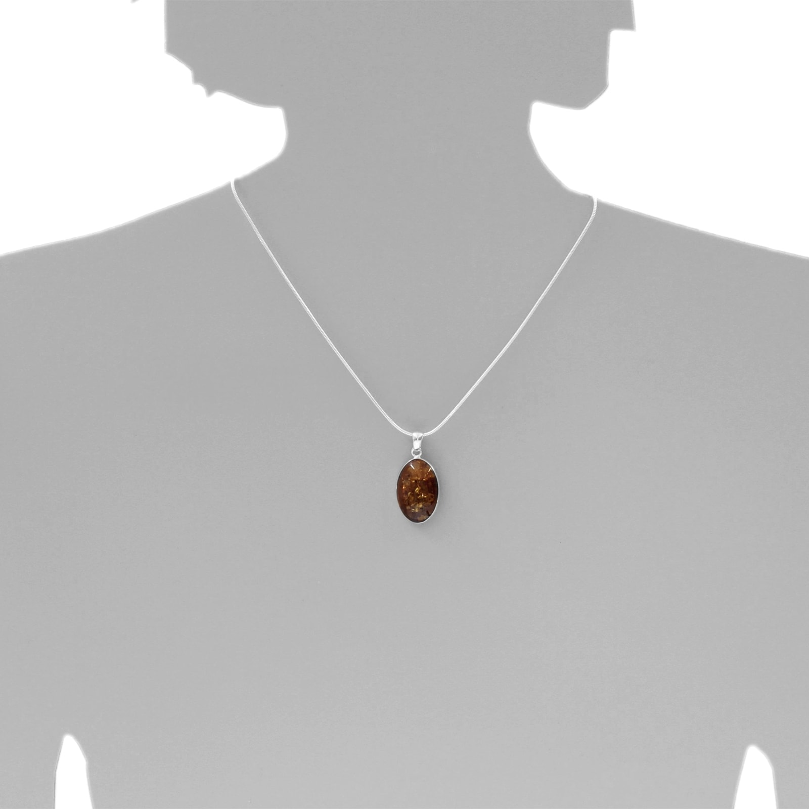 OSTSEE-SCHMUCK Kette mit Anhänger »Ostsee-Schmuck Kette mit Anhänger Classic 24x16«, (2 tlg.)