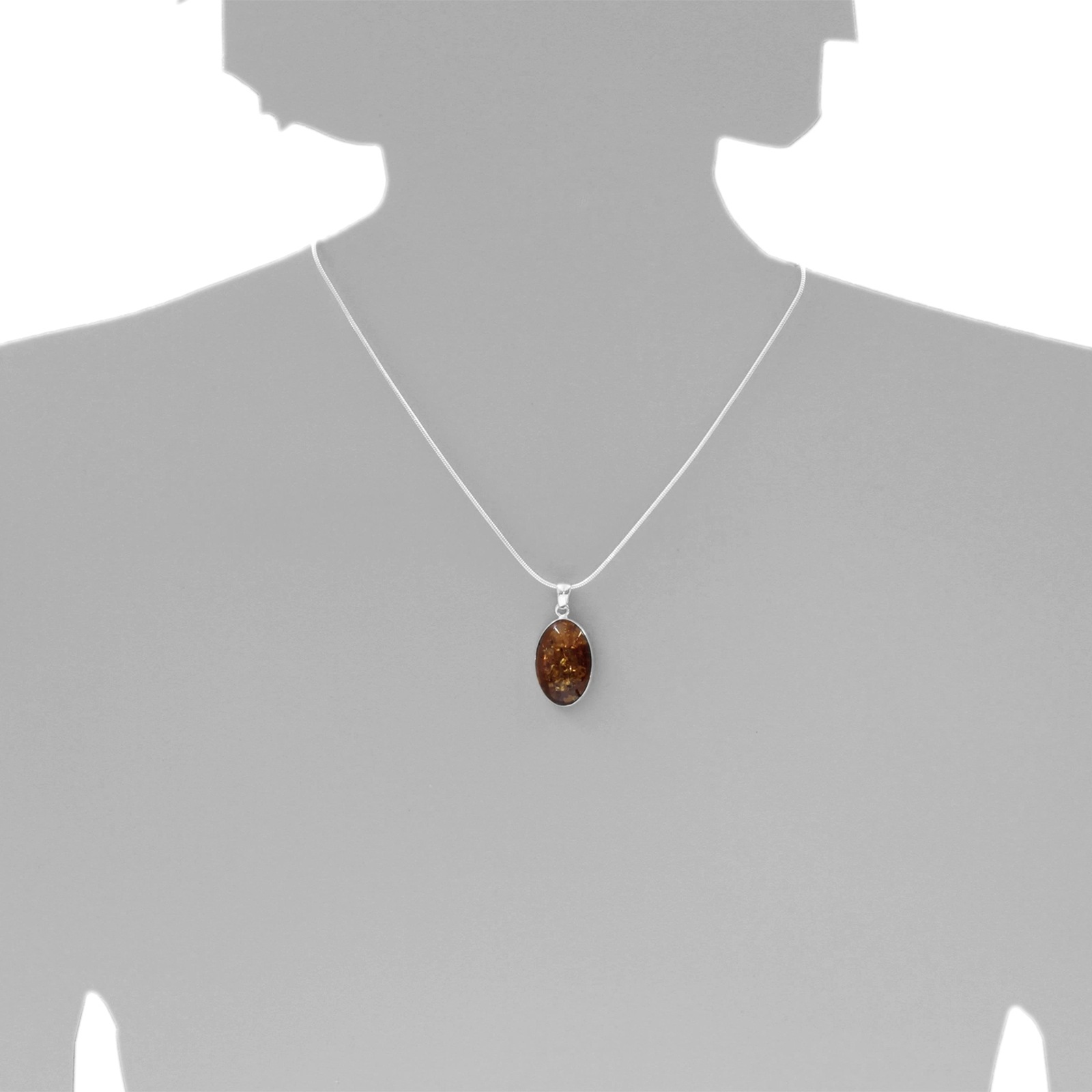 Kettenanhänger OSTSEE-SCHMUCK "Ostsee-Schmuck Anhänger Classic 24 x 16 mm", weiß, Schmuckanhänger, Damen, 24 x 16mm, Silber 925 (Sterlingsilber), 2,6 g, Kettenanhänger 2