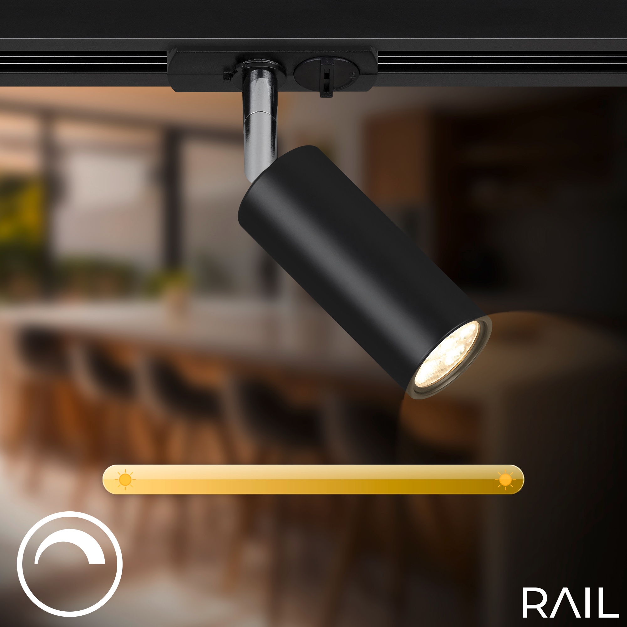 Briloner Leuchten Schienensystem-Sets »RAIL« LED-Board 7 Stk. Schienensystem Rail 1,5 m Schwarz 4,5W Decke Wohnzimmer Büro Küche