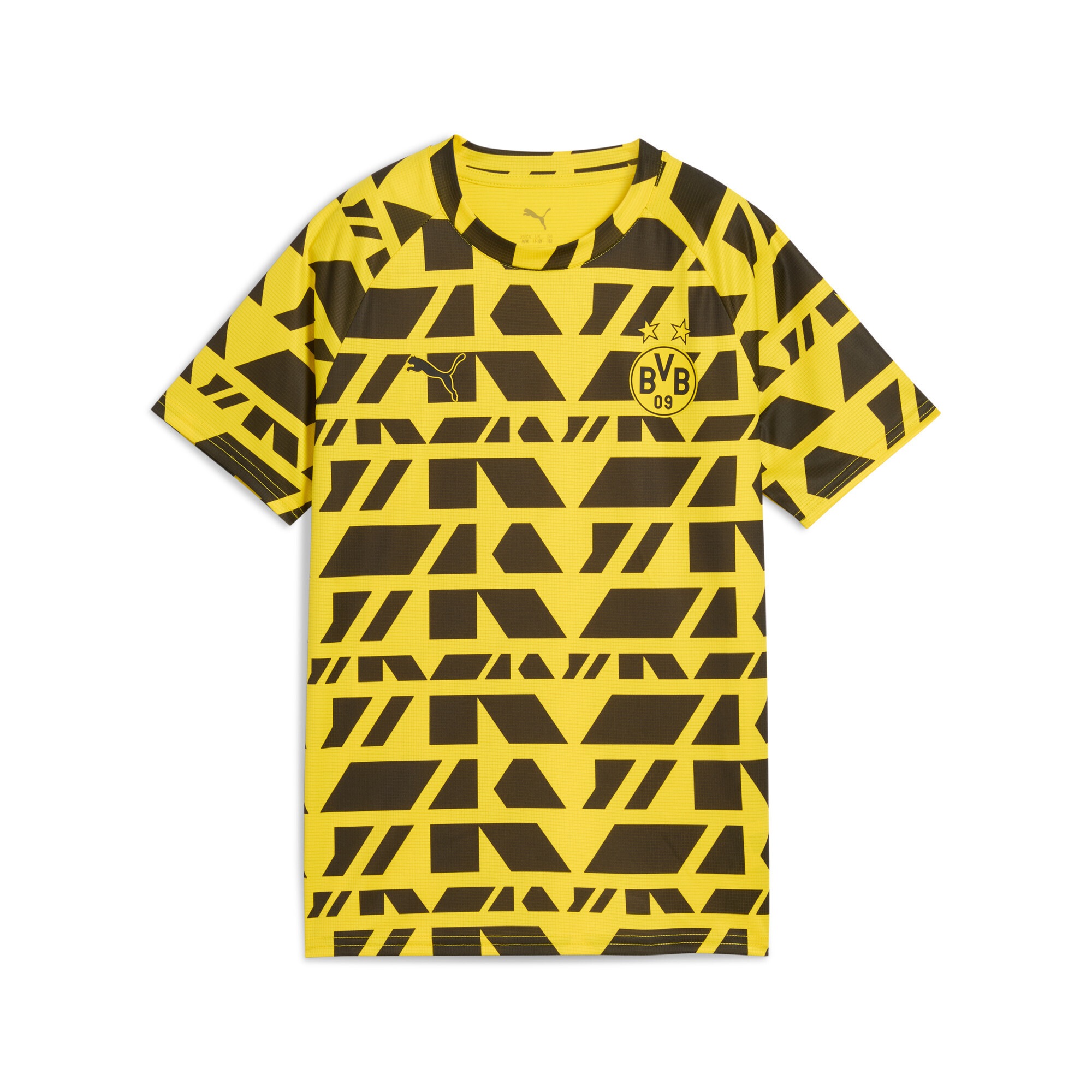 PUMA Mädchen Trainingsshirt "Borussia Dortmund Aufwärmtrikot Jugendliche", gelb, Gr. 128, bedruckt, Obermaterial: 100% Polyester, Shirts