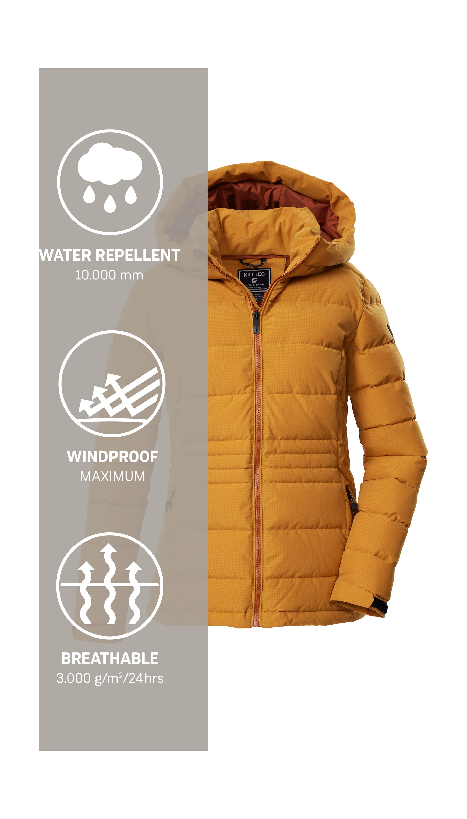 Killtec Steppjacke »KOW 10 WMN QLTD JCKT« Winddichte, wasserabweisende Damen Steppjacke mit verstellbarer Kapuze