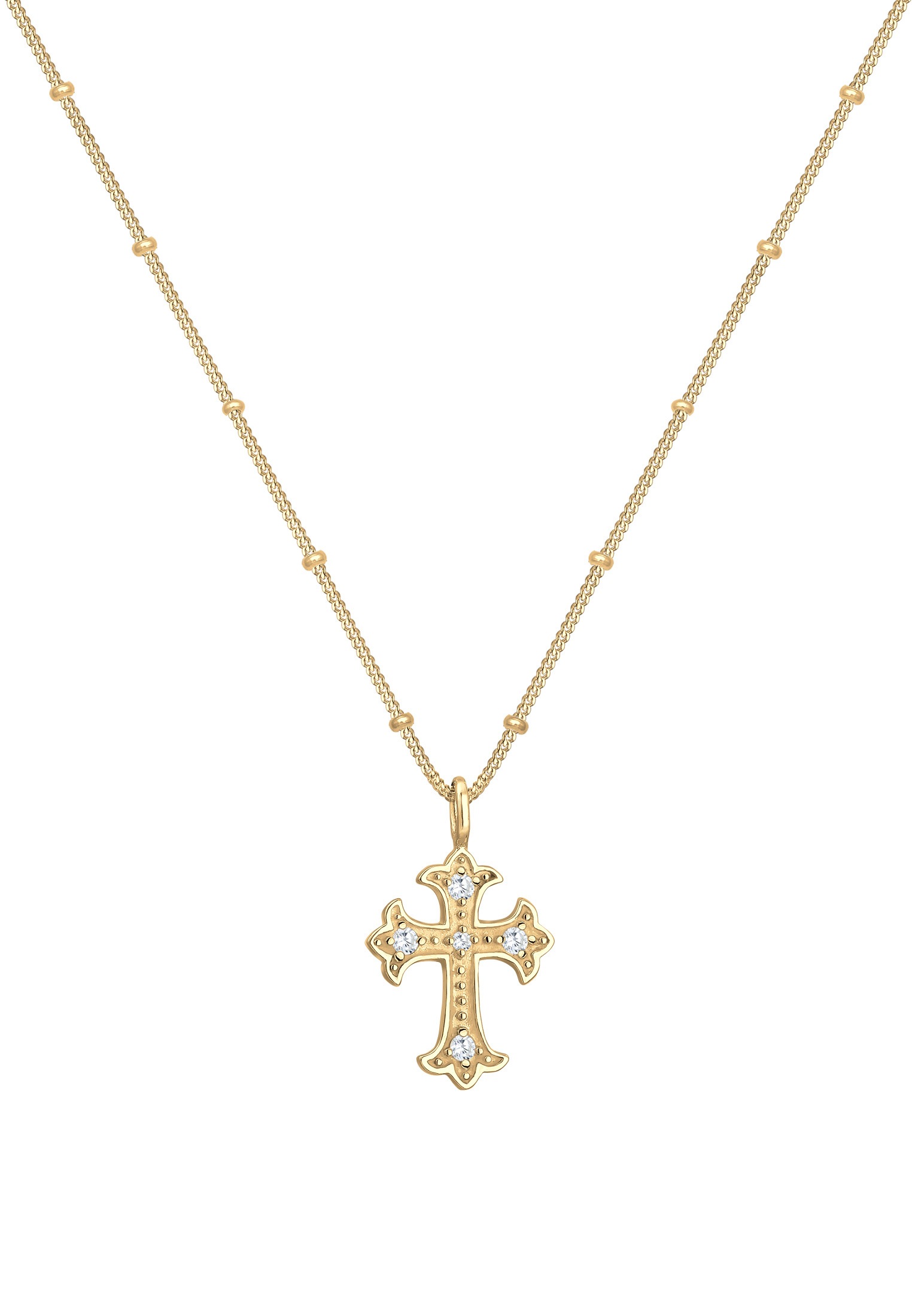 Elli Silberkette »Halskette Kreuz Antik Zirkonia 925 Sterling Silber«