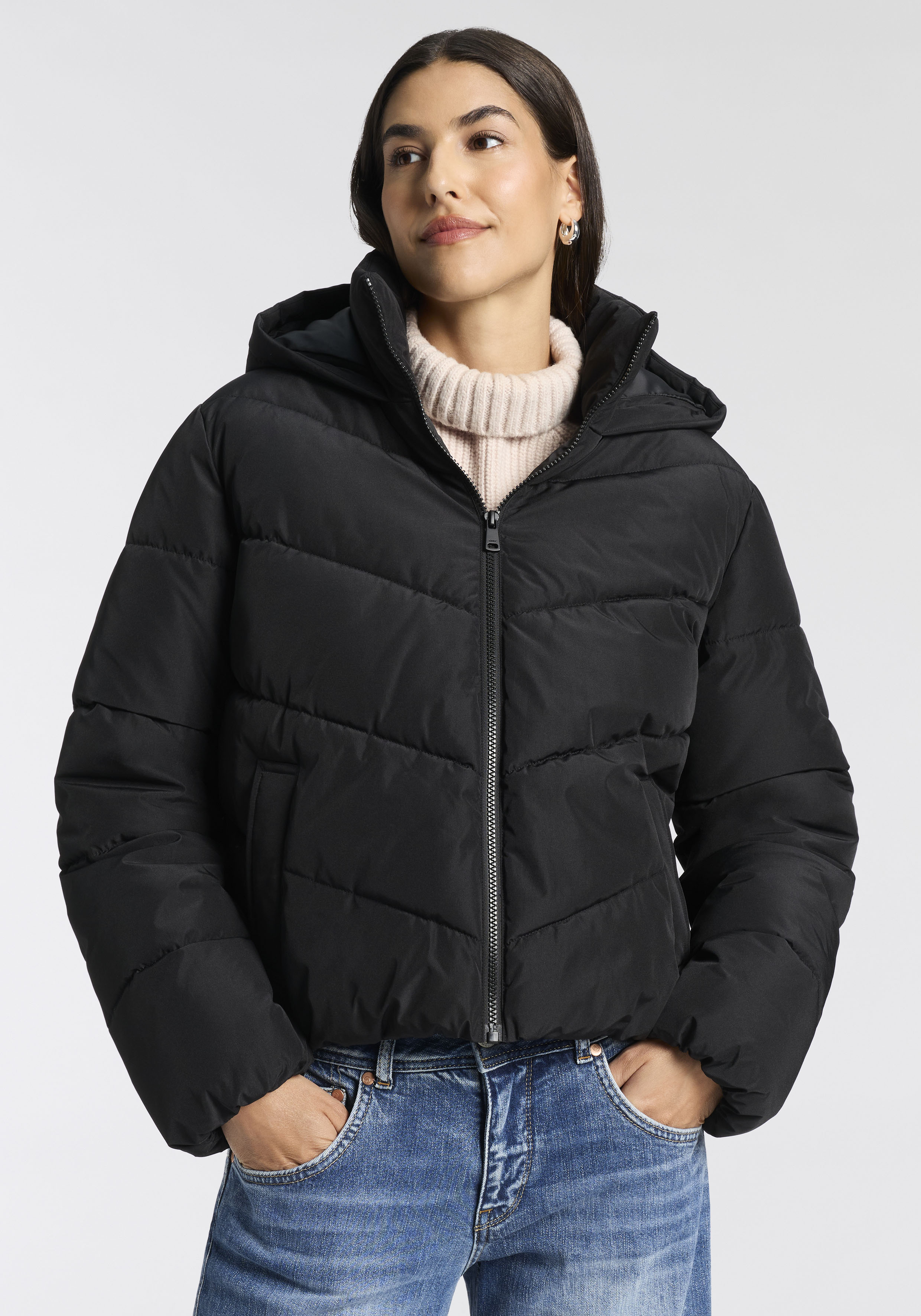 ONLY Steppjacke "ONLCLARISA PUFFER HOOD JACKET CS OTW" mit Kapuze Kunstfaser, Steppware, Kapuze, elastische Bündchen
