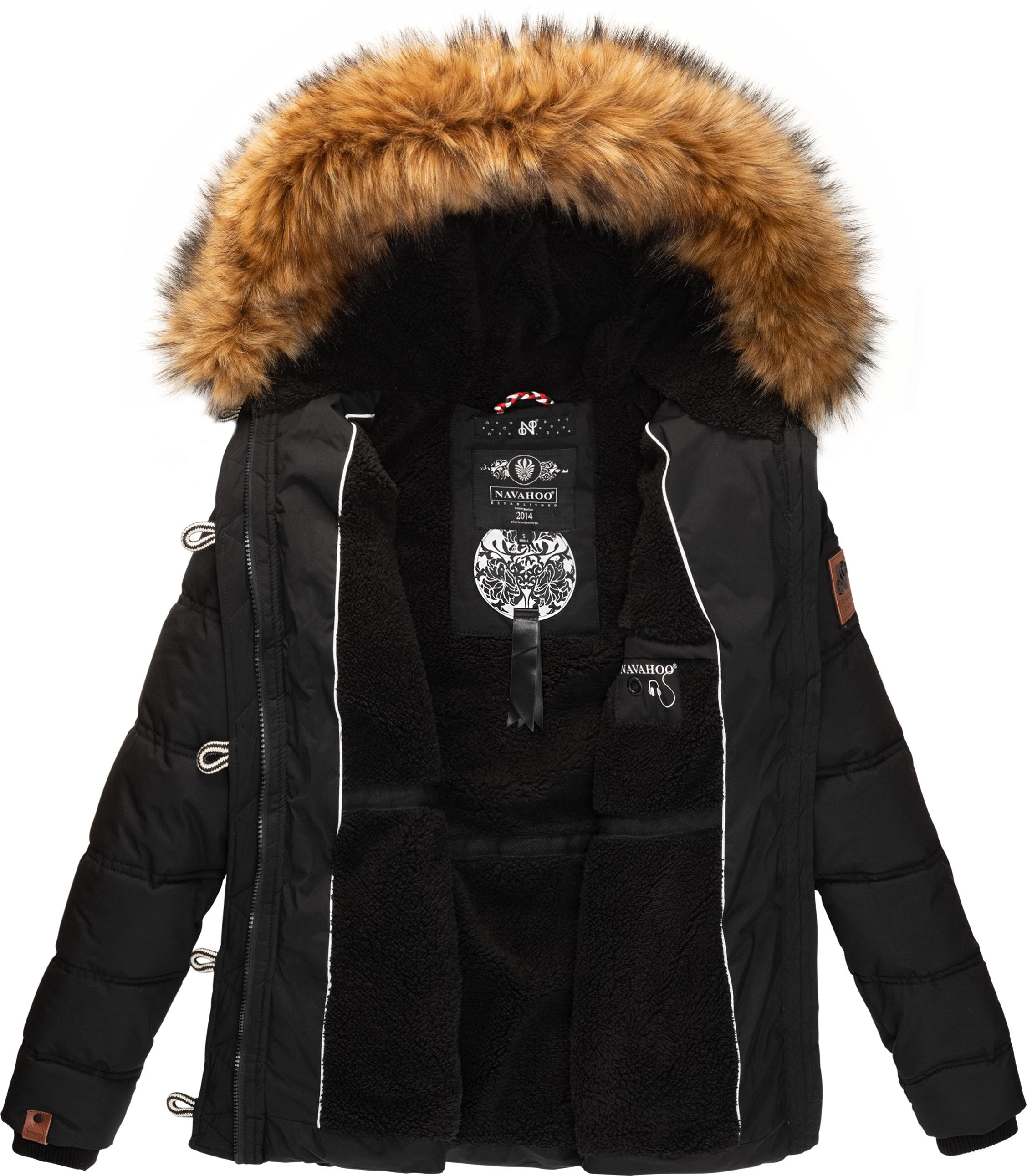 Navahoo Winterjacke »Zoja«, mit Kapuze, stylische Steppjacke mit Kunstpelz Kapuze