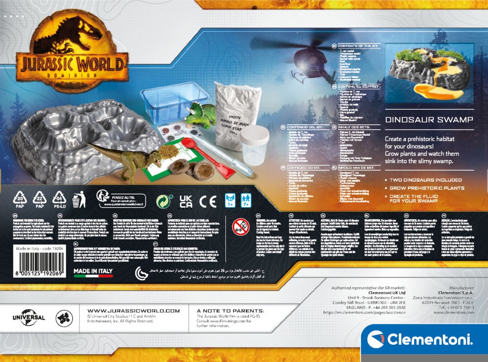 Clementoni® Experimentierkasten »Jurassic World 3, Dino-Landschaft«, Made in Europe
