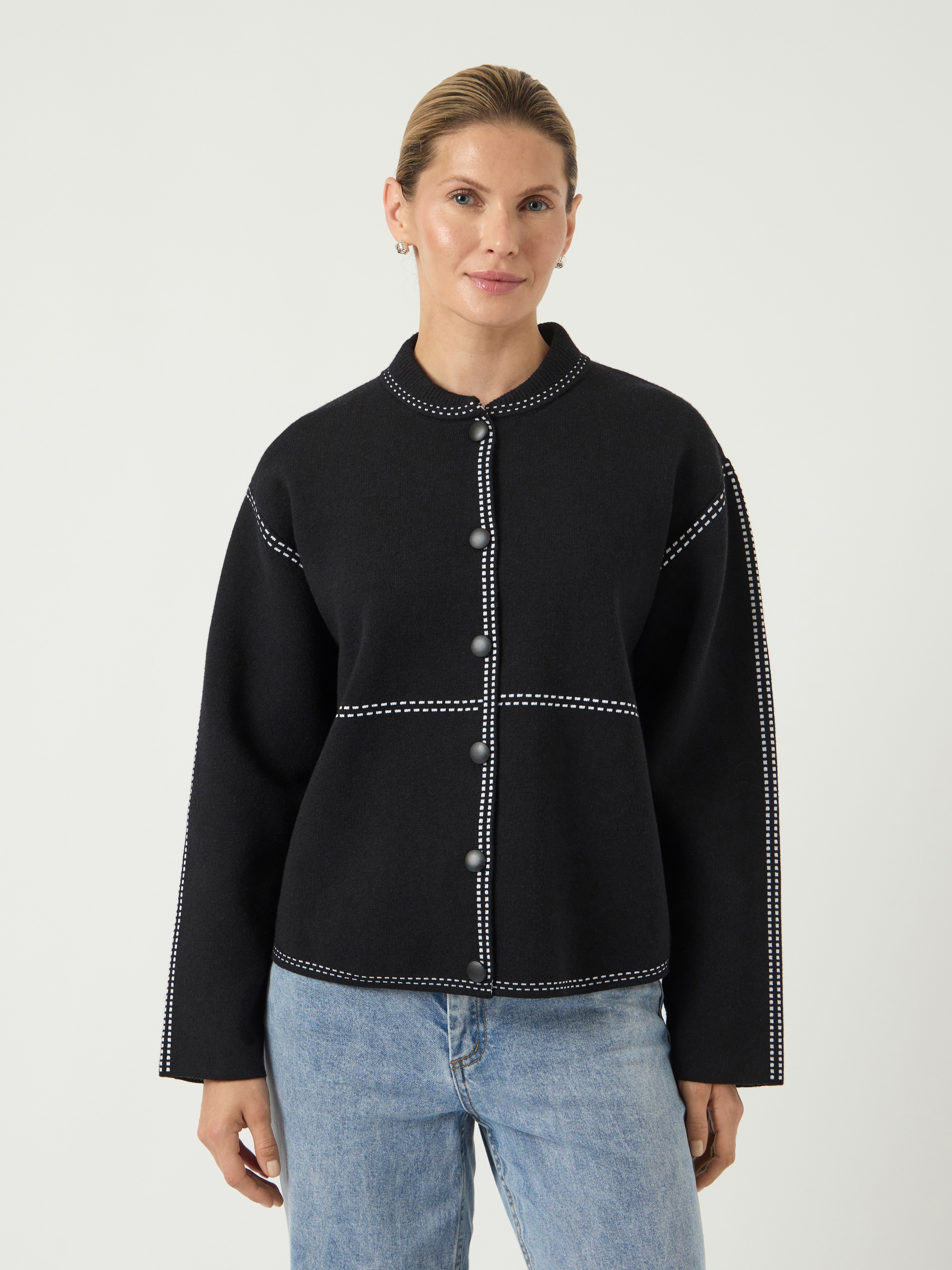 Y.A.S Strickjacke "YASJENA LS KNIT CARDIGAN S. NOOS" Materialmix mit Wolle, günstig online kaufen