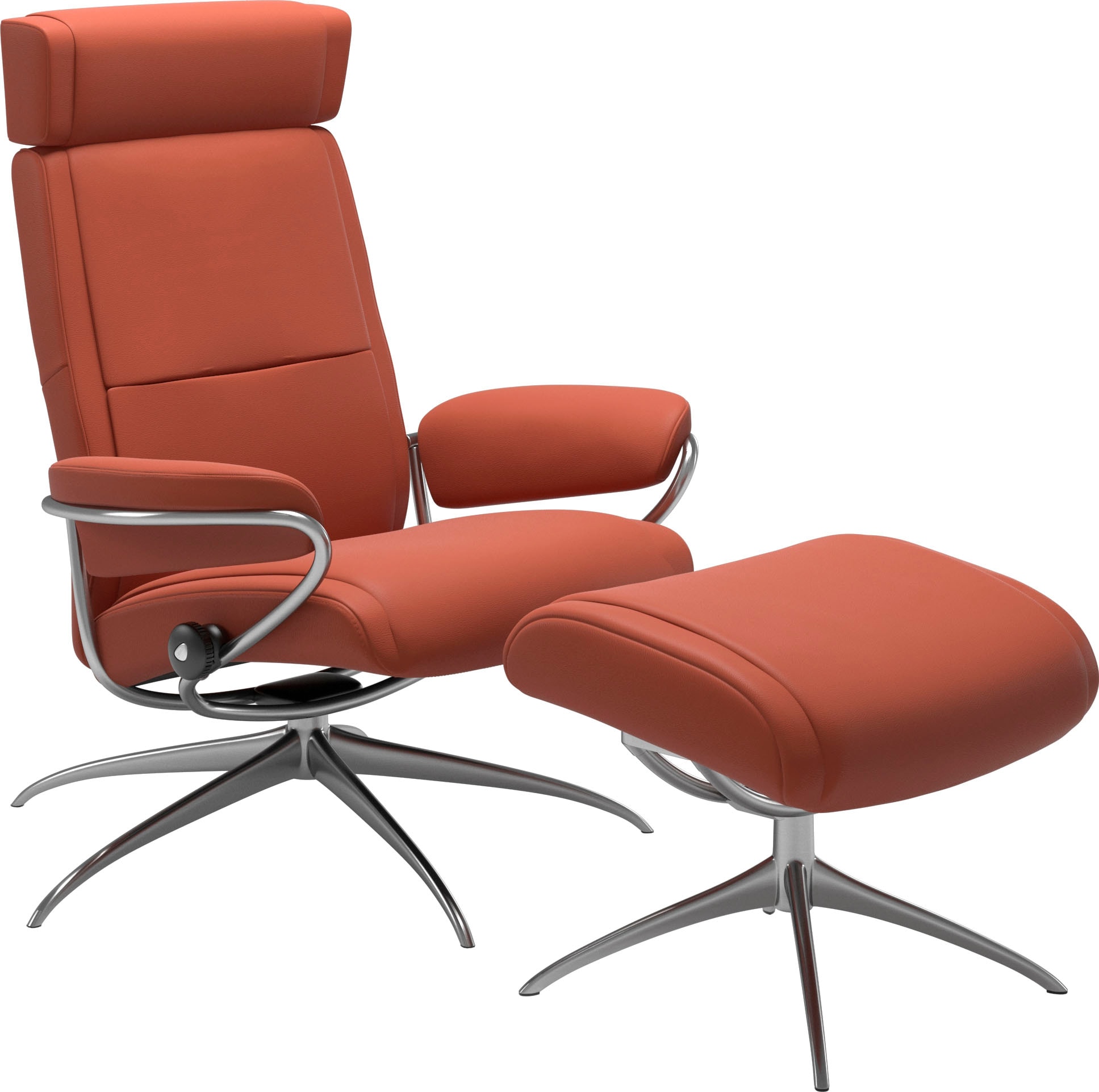 Stressless Relaxsessel "Paris", (Set, Relaxsessel mit Hocker), mit Hocker, Low Back mit Kopfstütze, mit Star Base, Geste