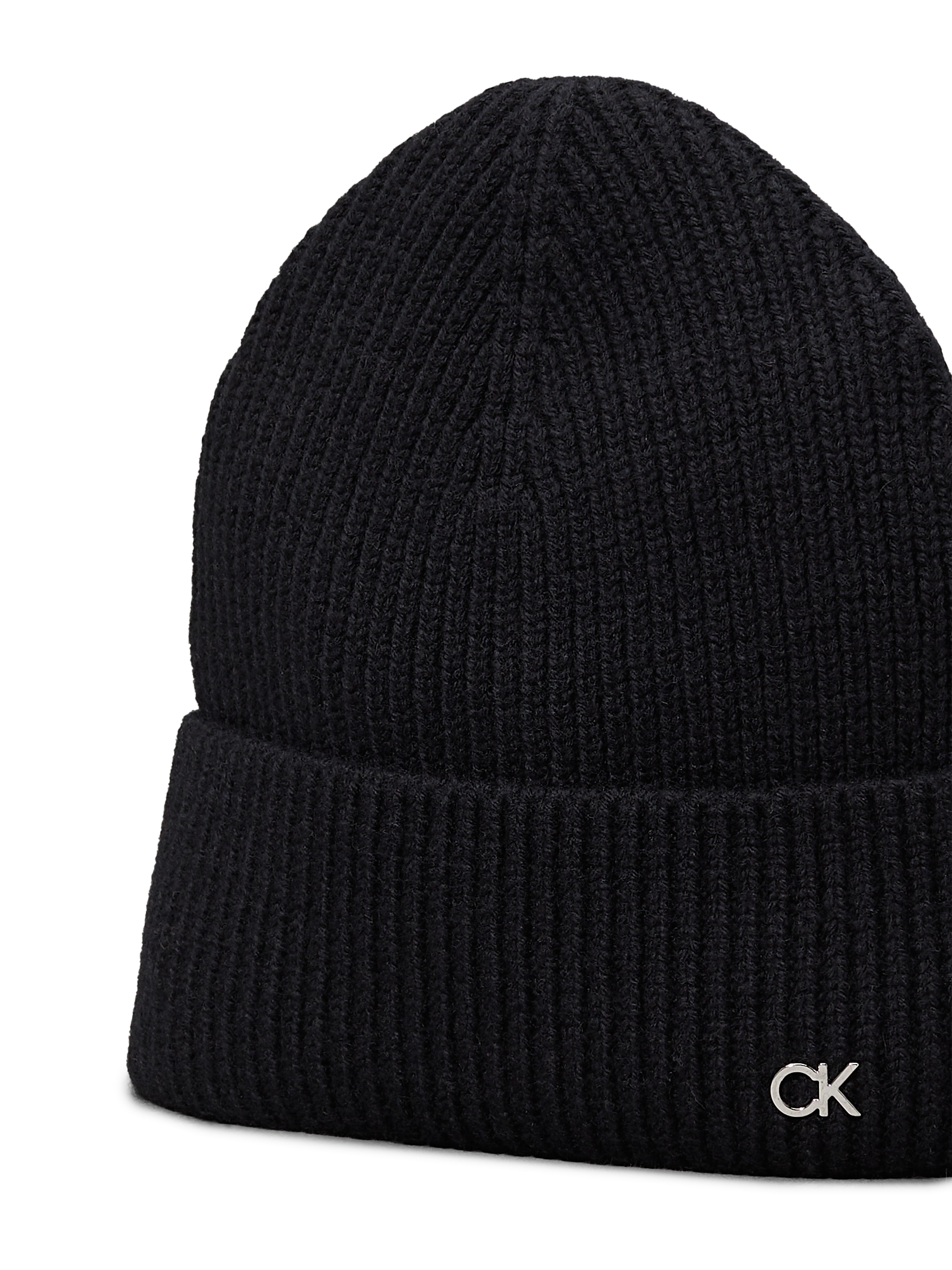 Calvin Klein Strickmütze »CK METAL CHUNKY BEANIE & SCARF«, (Set), mit Logozeichen