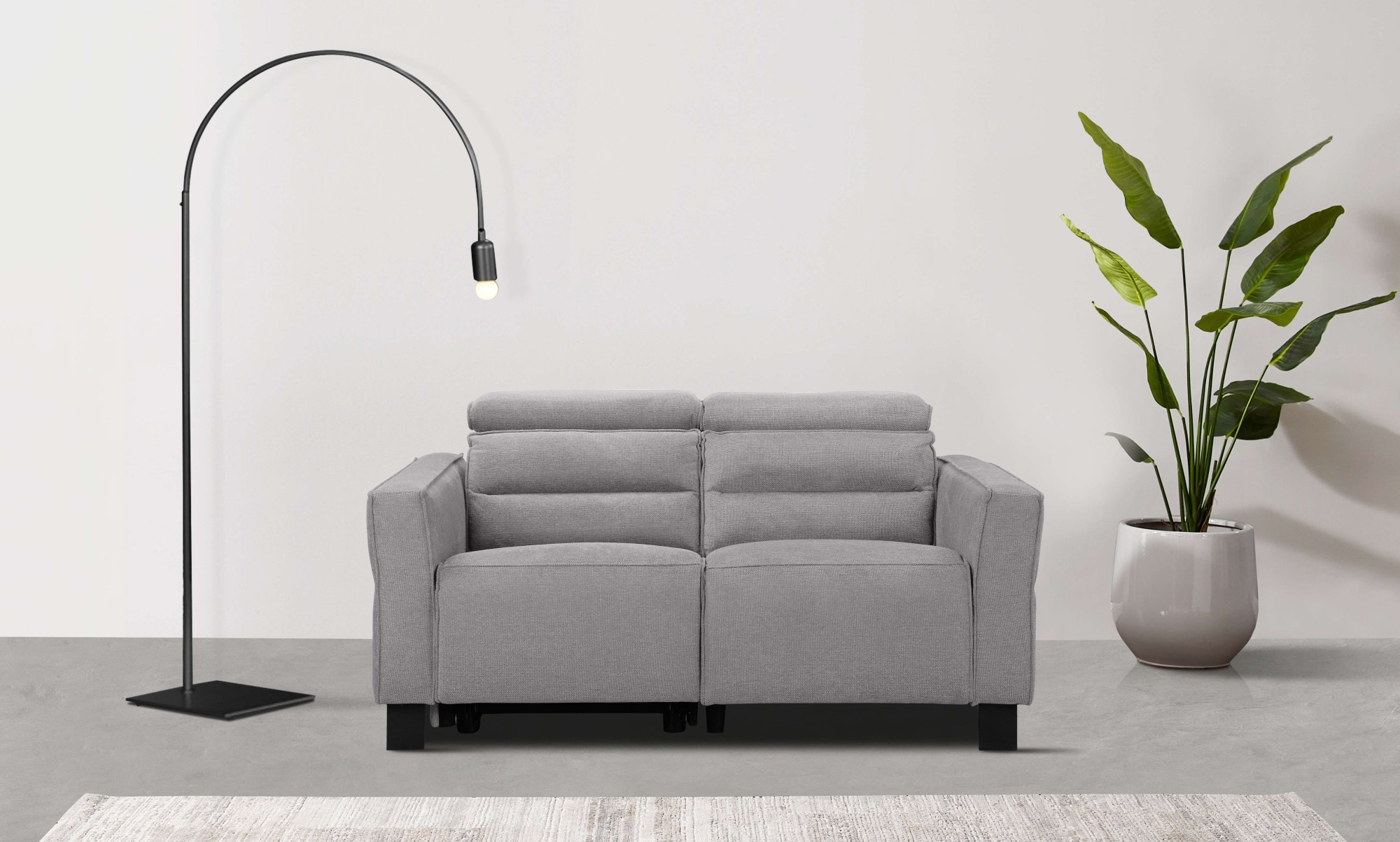 OTTO home 2-Sitzer "Carpari Webstoff, 162 cm, man./elektr. Relaxfunktion" (USB A/C), sowie Kopfteilverstellung