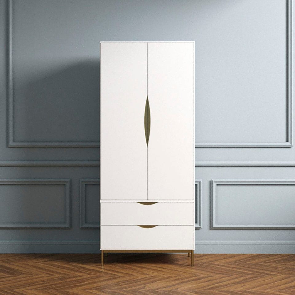 andas Kleiderschrank "KOBE" Schöne Griffe, viel Stauraum, Breite 80 cm, FSC günstig online kaufen
