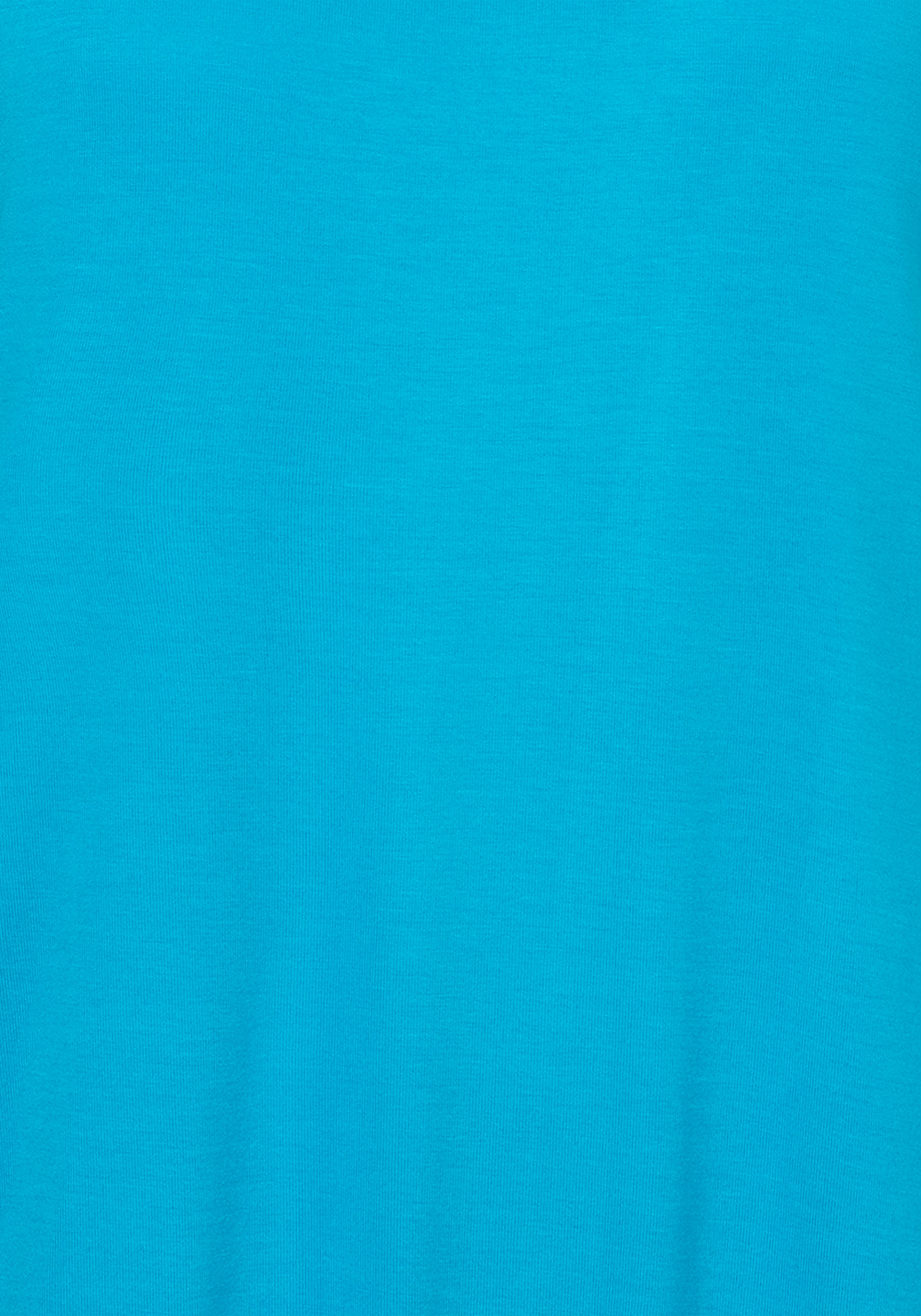 Kurzarmshirt VIVANCE "mit Gummizug im Bund", Damen, Gr. 48/50, blau (türkis), Obermaterial: 95% Viskose, 5% Elasthan, unifarben, Basic, bequem normal, Rundhals, angeschnitten, Shirts, aus weichem Viskose-Stretch, Topseller 3