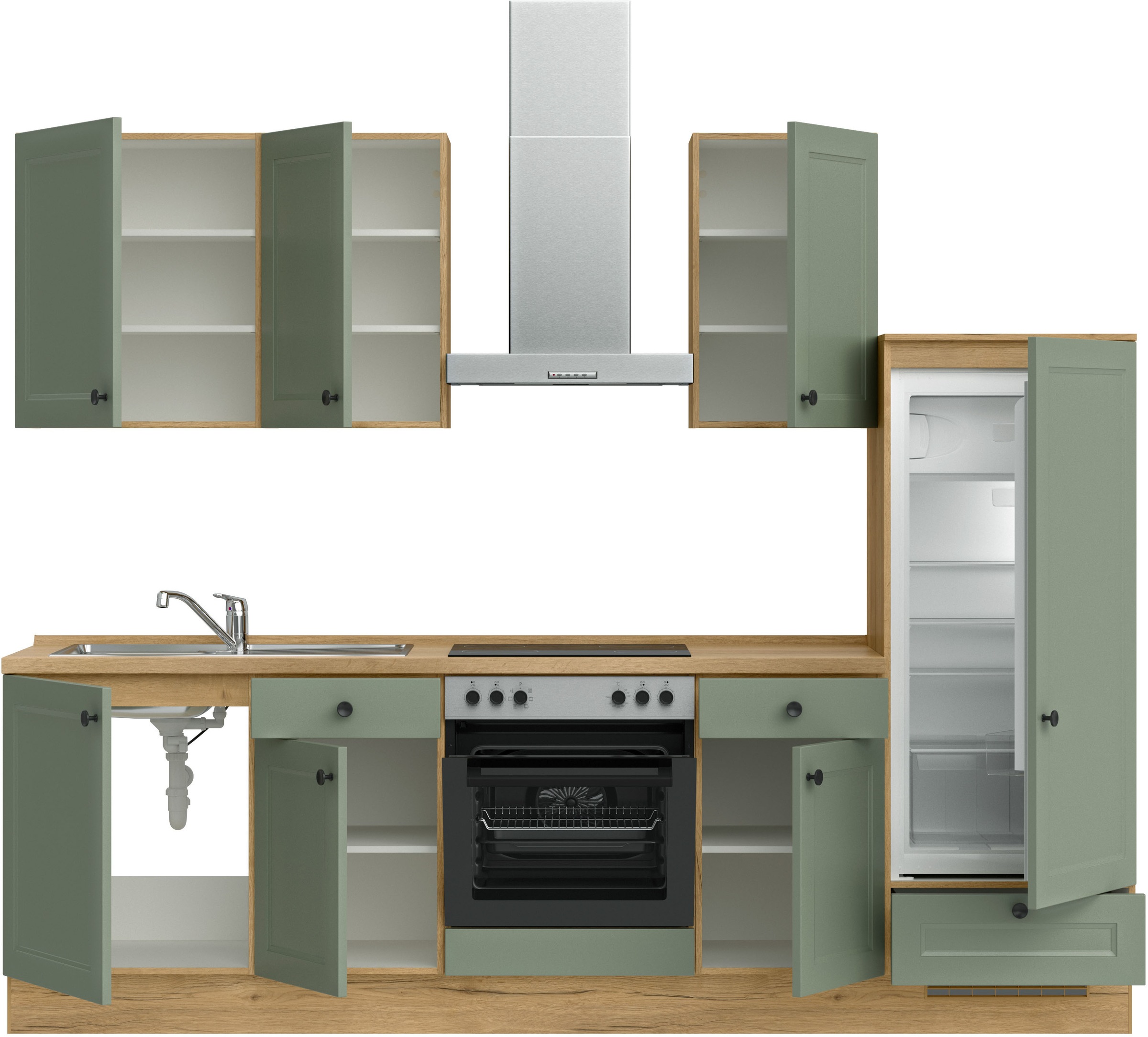 nobilia® Küchenzeile »"Cascada I"«, vormontiert, Ausrichtung wählbar, Breite 270 cm, wahlw. mit E-Geräten