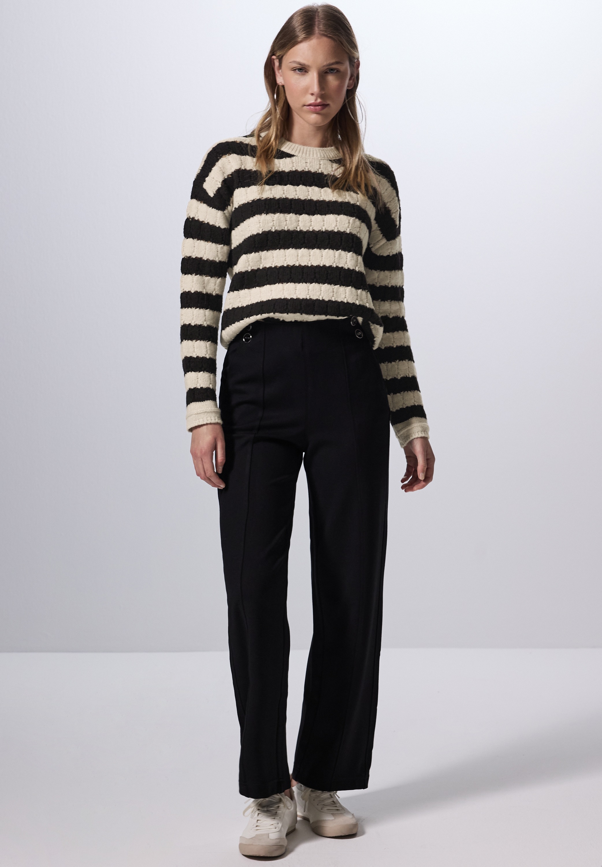 STREET ONE STUDIO Strickpullover, mit Rundhalsausschnitt