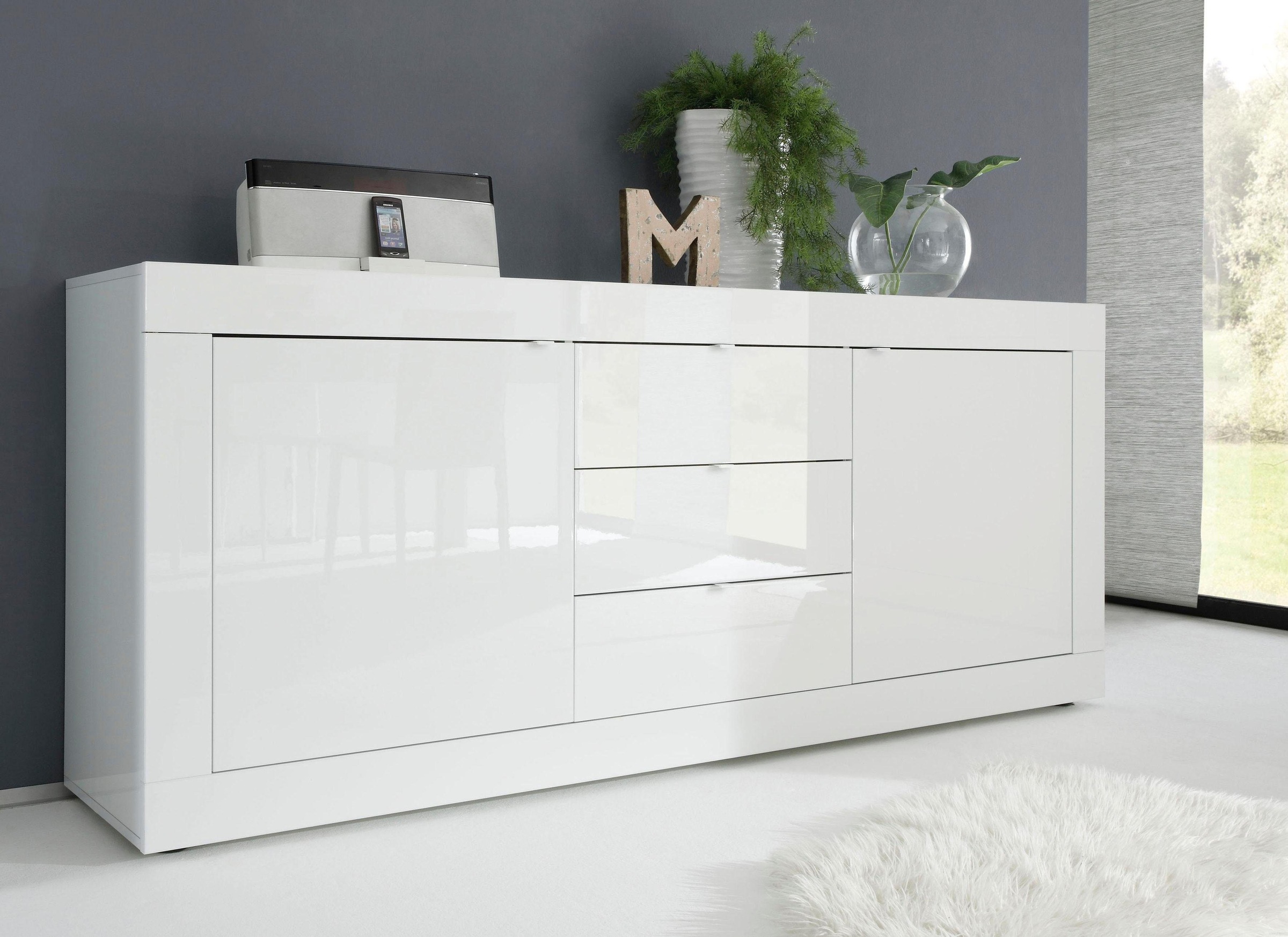 Home affaire Sideboard "Basic Breite 210 cm, Kommode 2 Türen, 3 Schubkästen günstig online kaufen