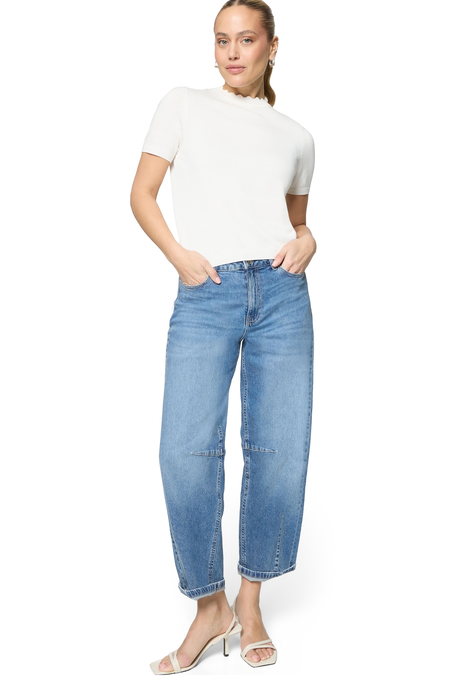 Zero Regular-fit-Jeans »Damen fit Jeans mit Waschung«