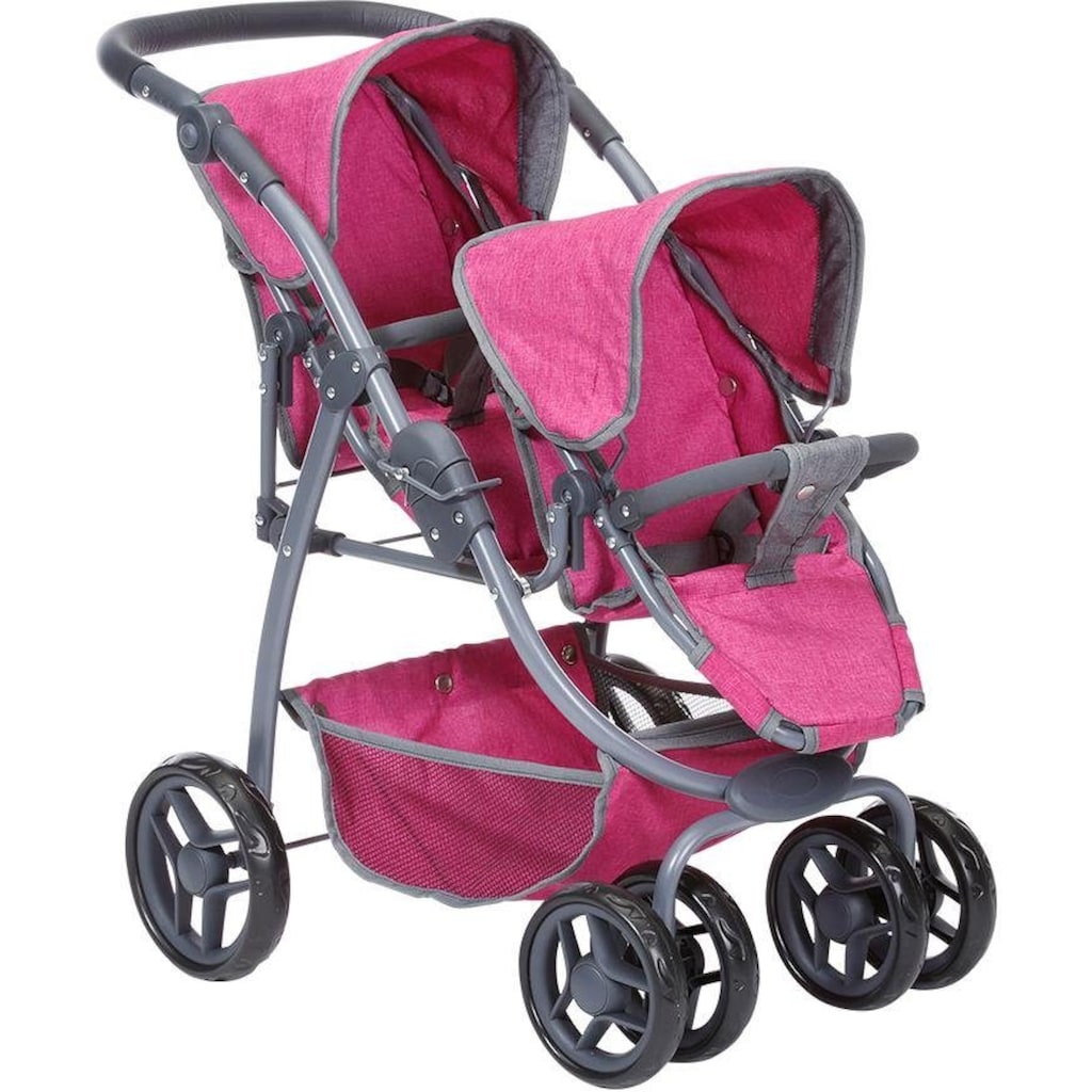 Knorrtoys® Puppen-Zwillingsbuggy »Milo - Berry«